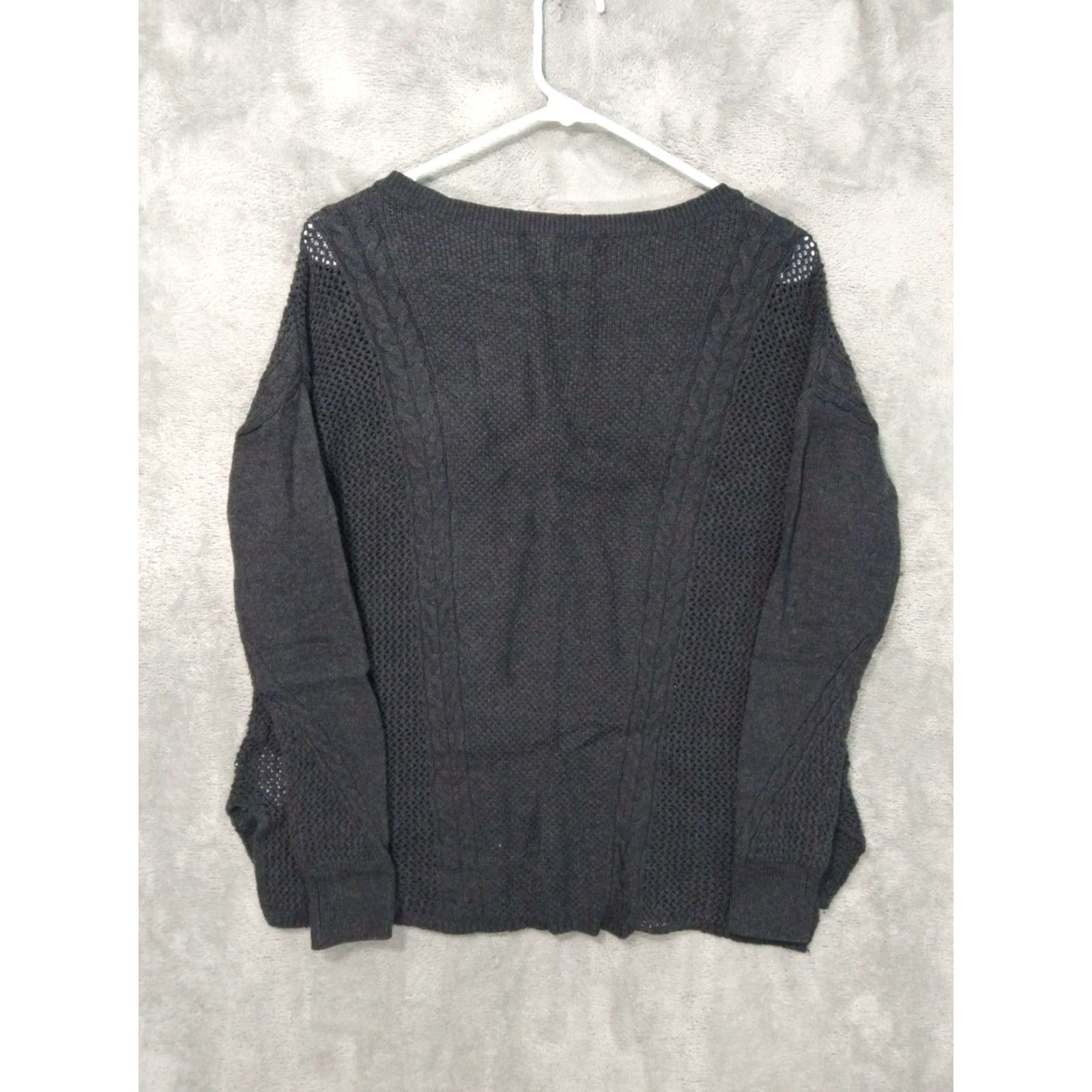 Vintage VINTAGE American Eagle Sweater Shirt Womens Small Gray Wool Blend Cable Knit Pullover Boho Size S / US 4 / IT 40 - 2 Thumbnail