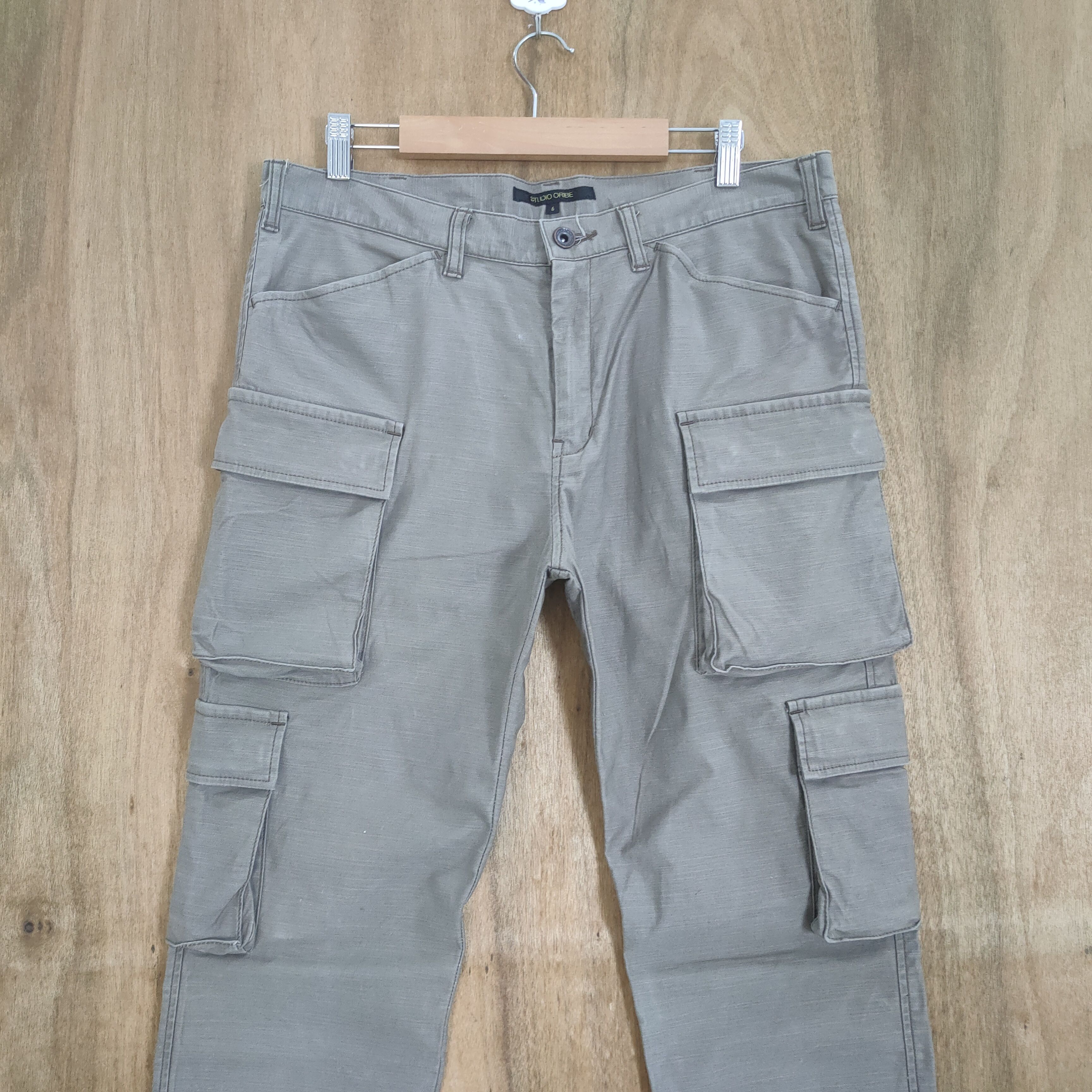 Japanese Brand VINTAGE 8 POCKET STUDIO OROBI GREY CARGO PANTS Size US 34 / EU 50 - 2 Thumbnail