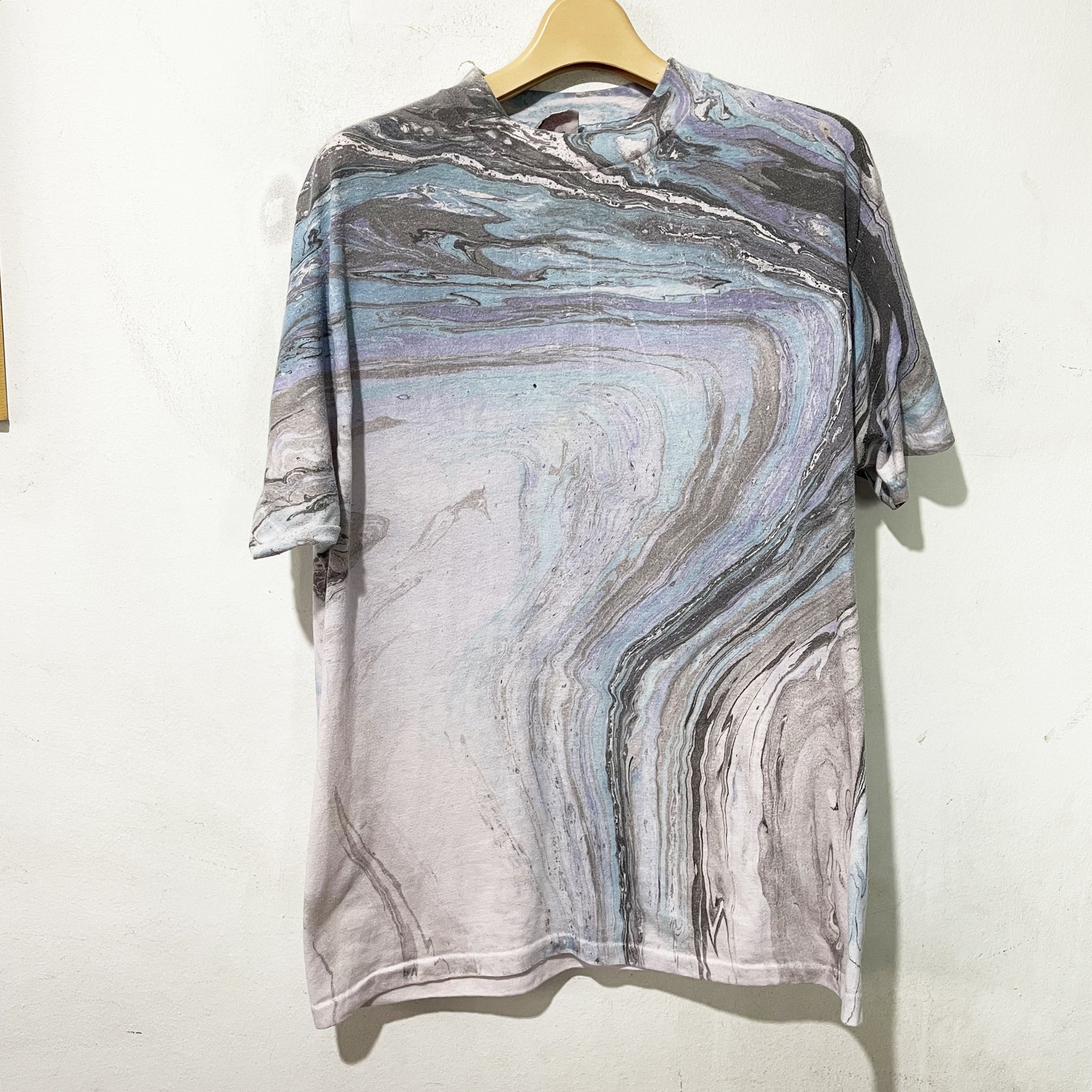 Vintage Vintage 80s Marbled Shirt Size US M / EU 48-50 / 2 - 1 Thumbnail