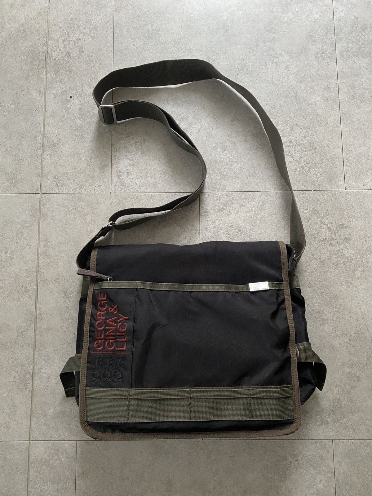 Ggl George Gina & Lucy Saturday Messenger Shoulder Bag Y2K in Black, Men's