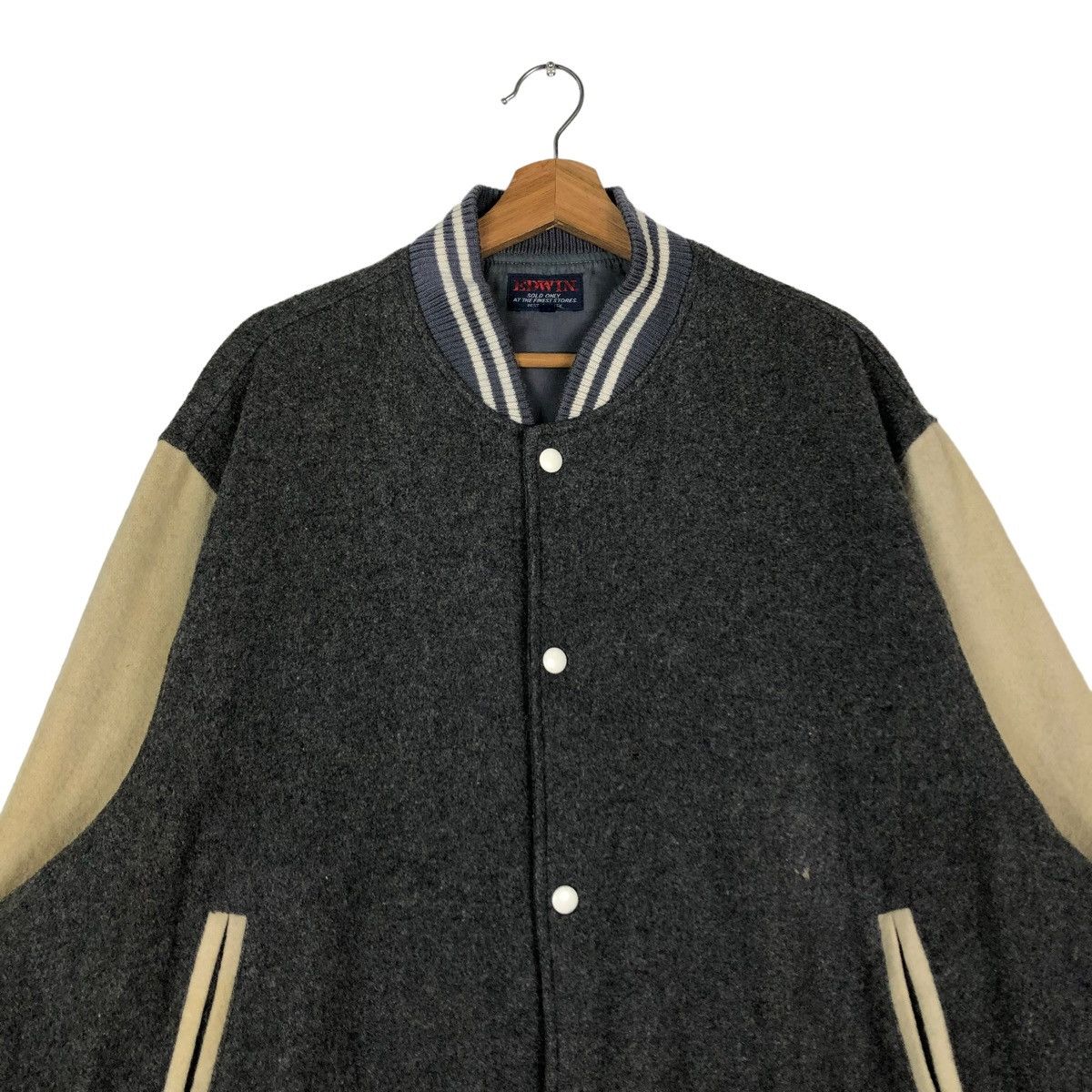 Edwin 🔥VINTAGE VARSITY WOOL JACKET EDWIN ISSEY MIYAKE JAPAN Size US L / EU 52-54 / 3 - 3 Thumbnail
