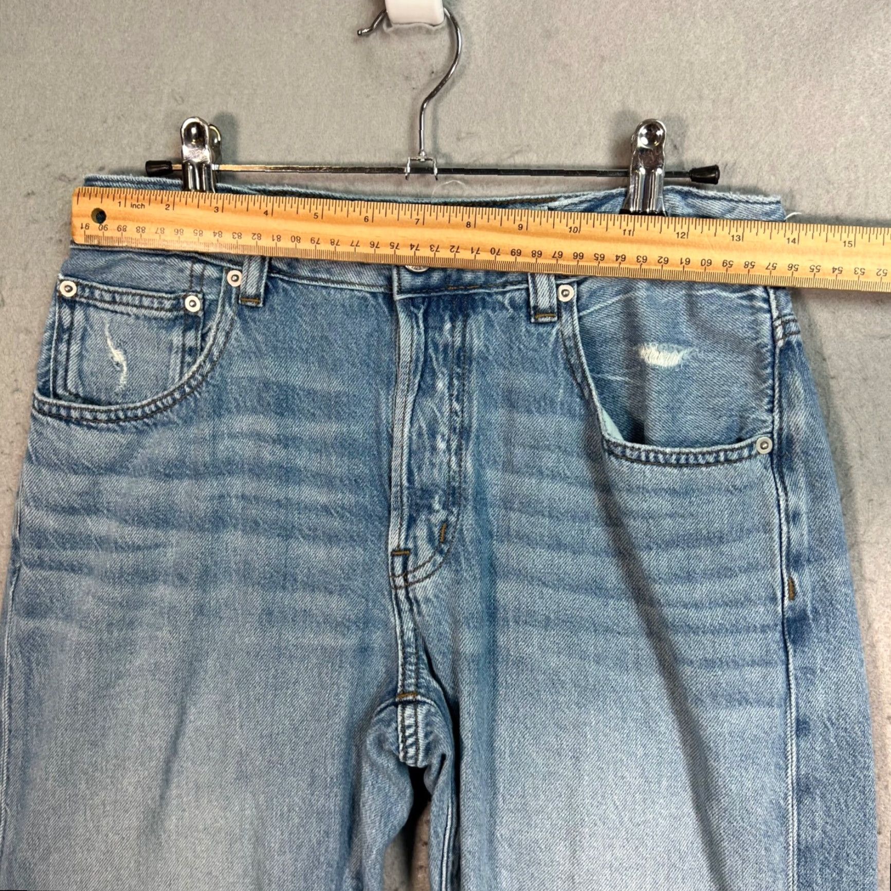 Madewell Madewell Size 25 Womens Jeans Straight Denim Light Blue Vintage Wash Size 42" / US 20 - 6 Thumbnail