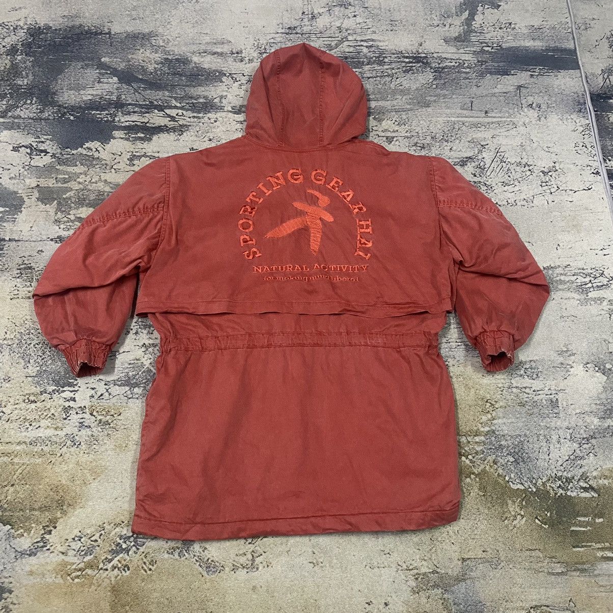 image of Hai Sporting Gear Vintage Hai Sport Gear Designer Issey Miyake Hoodie Jacket in Faded Red (Size 2XL