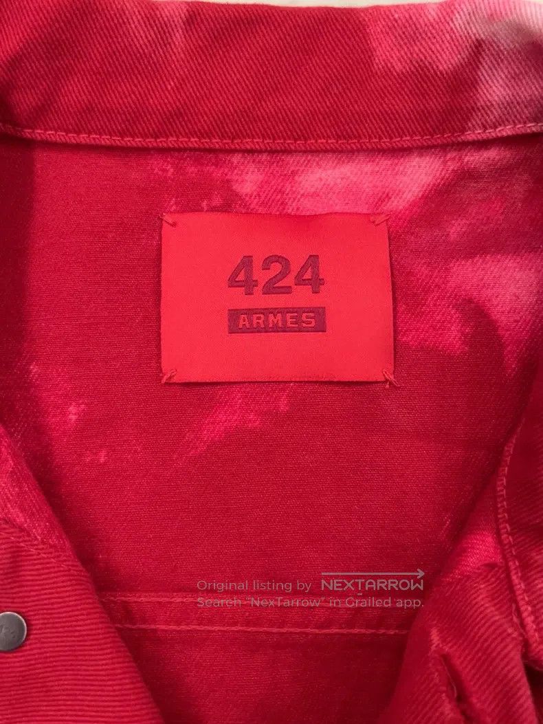 424 424 Red Washed Denim Jacket Size US XL / EU 56 / 4 - 2 Thumbnail