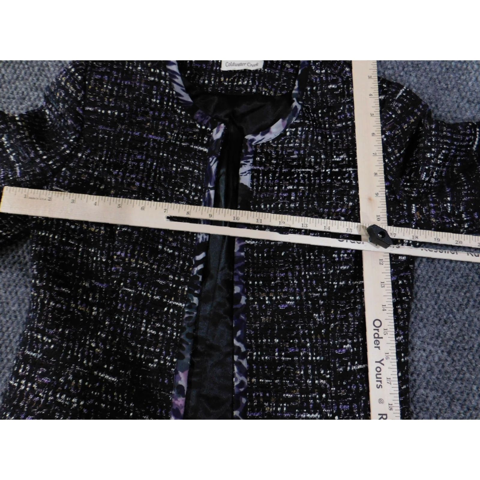 Coldwater Creek Coldwater Creek Blazer Women M Black Tweed Full Zip Collared Lined Industry: Casual, Business, Travel Size M / US 6-8 / IT 42-44 - 6 Thumbnail