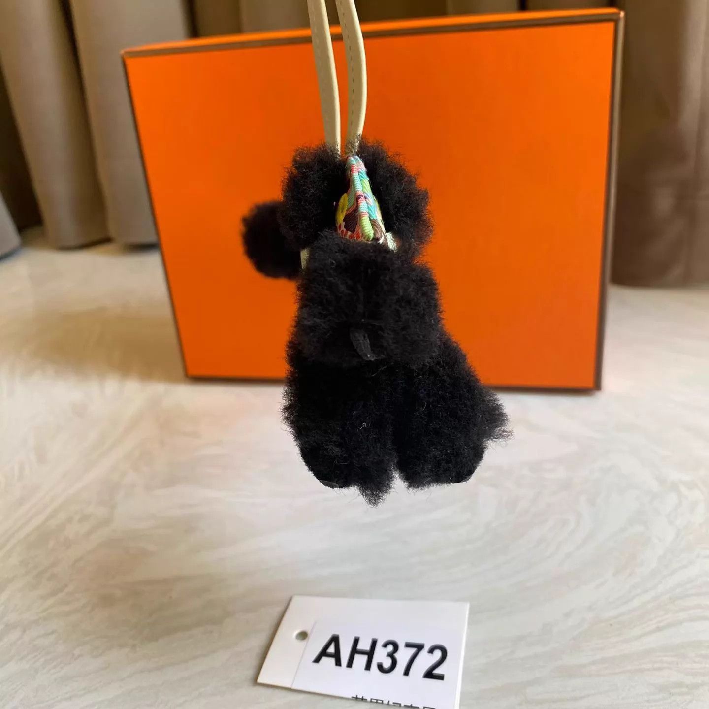 Hermes Hermes Graff Plush Dog Charm B Stamp Canvas & Lamb Wool AH372 Size ONE SIZE - 7 Thumbnail