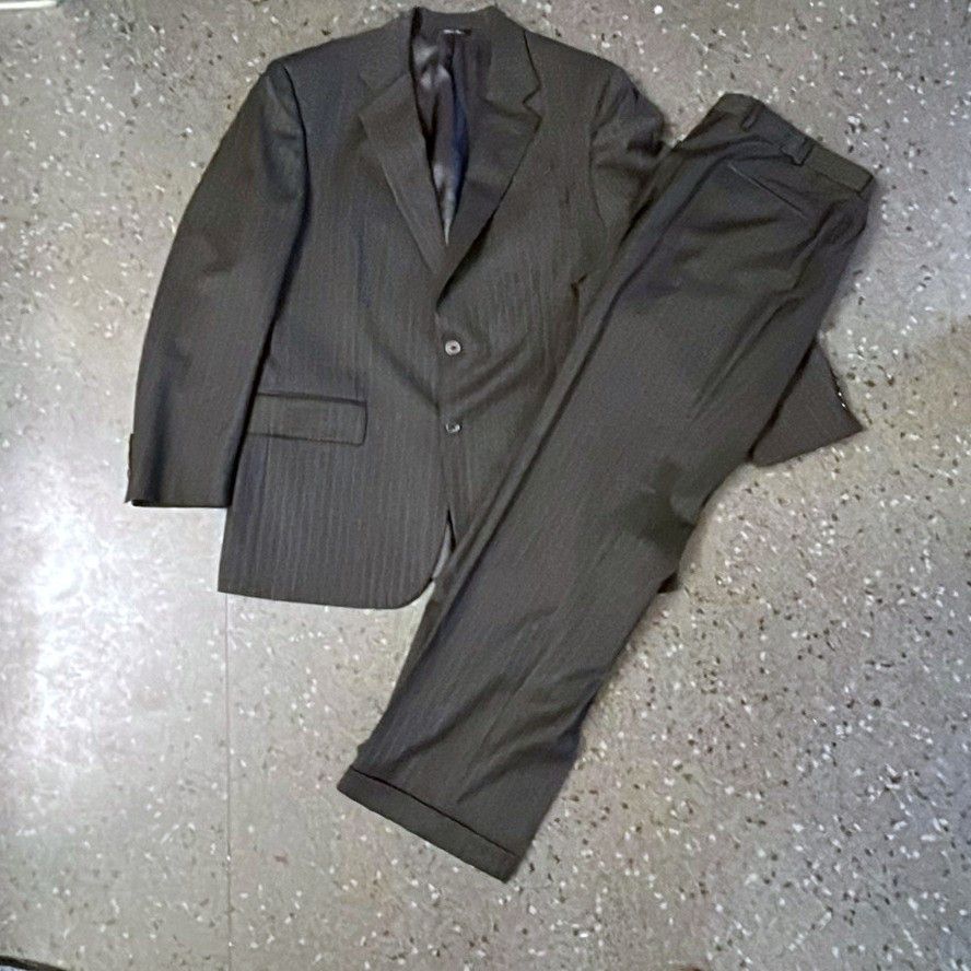 Brooks Brothers Brooks Brothers Charcoal Pinstripe Suit, Vintage Size 42L - 2 Thumbnail