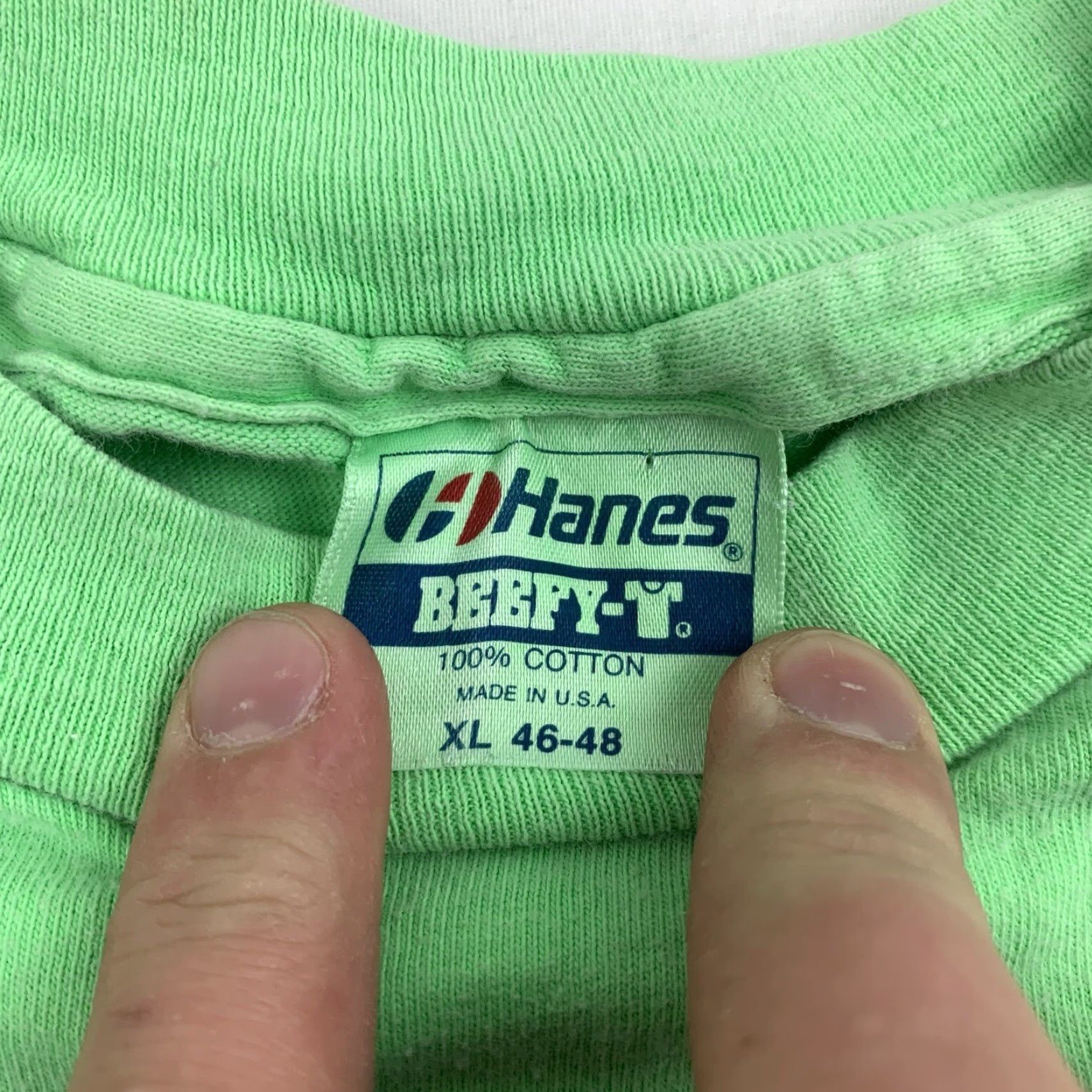 Hanes VINTAGE Hanes T-Shirt 90s Music Green XL Adult Crew Neck Short Sleeve Nashville NACA National Convention 1991 Boys/Men? Size US XL / EU 56 / 4 - 4 Thumbnail