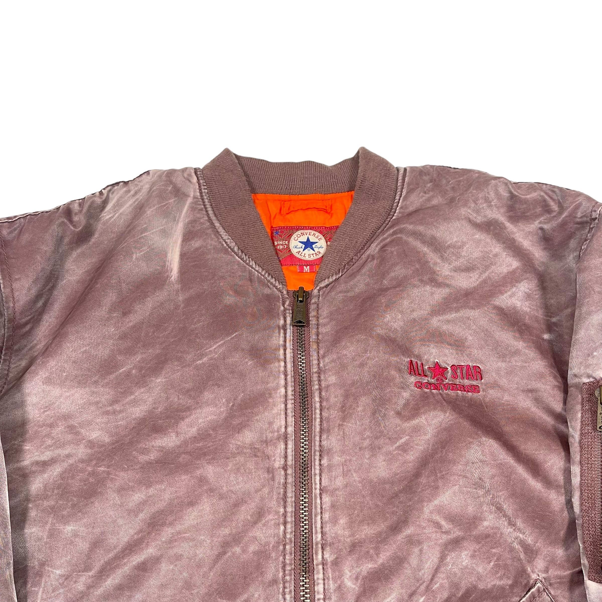 Converse × Vintage Vintage 1990s Converse Nylon Washed Bomber Jacket Size US M / EU 48-50 / 2 - 4 Thumbnail