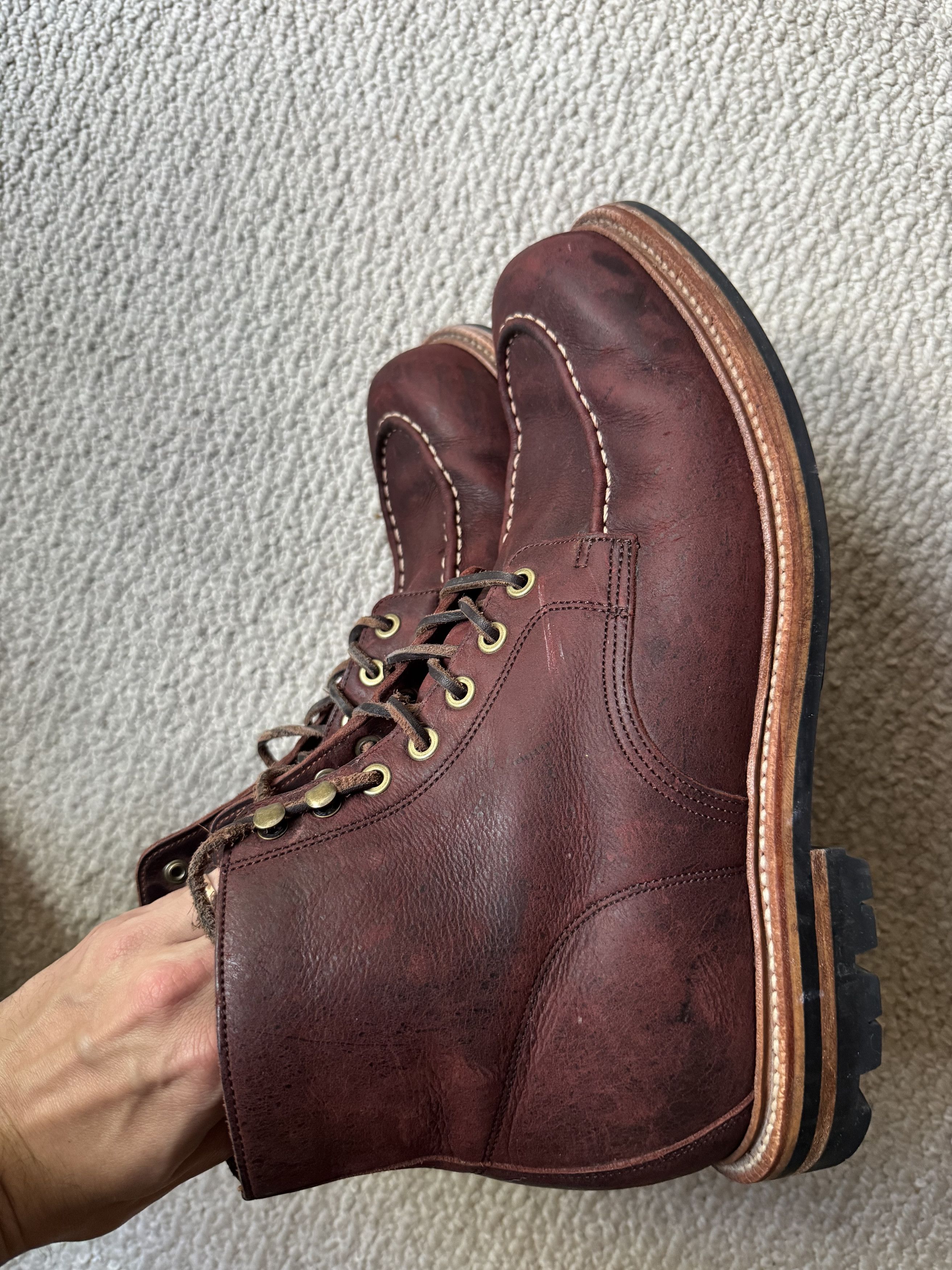 Grant Stone Brass Boot Dark Burgundy Kudu Size US 10 / EU 43 - 2 Thumbnail
