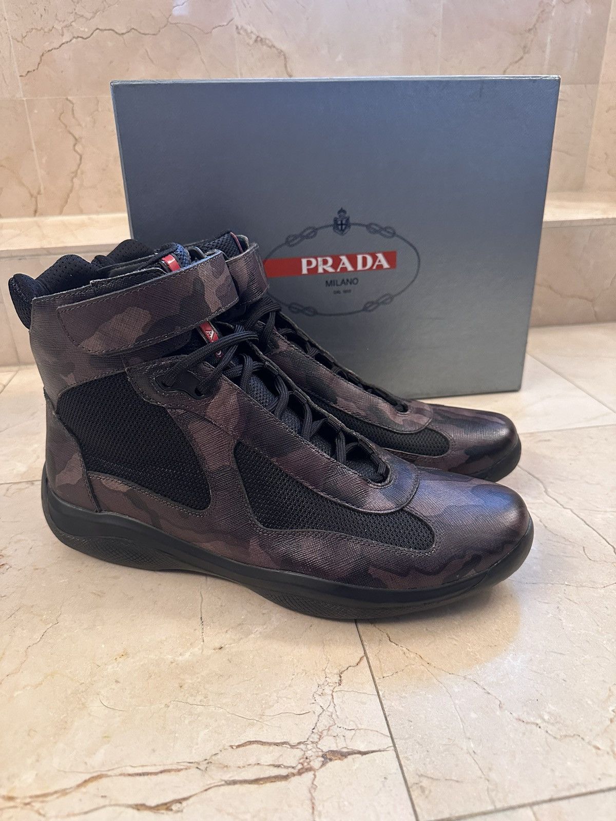 Prada Rare Prada America's Cup Saffiano Camo 10.5 UK (US11.5-12) Size US 11.5 / EU 44-45 - 3 Thumbnail