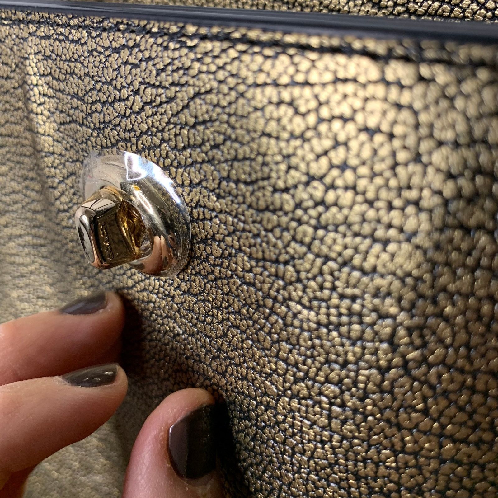Coach Coach Gold Metallic Turnlock Tote Size ONE SIZE - 10 Thumbnail