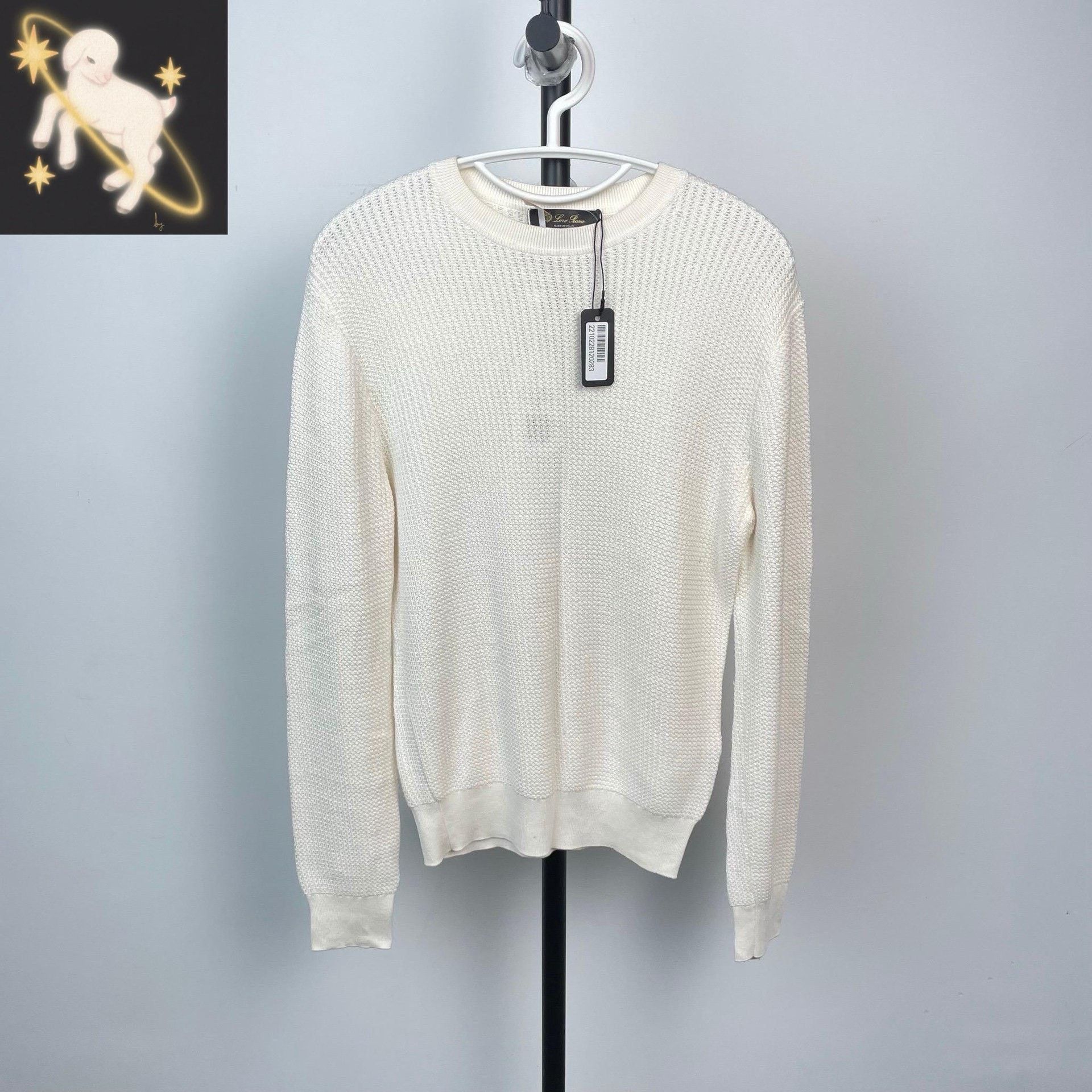Loro Piana Loro Piana Knit Slim White Sweater 38 Men Size US S / EU 44-46 / 1 - 1 Thumbnail