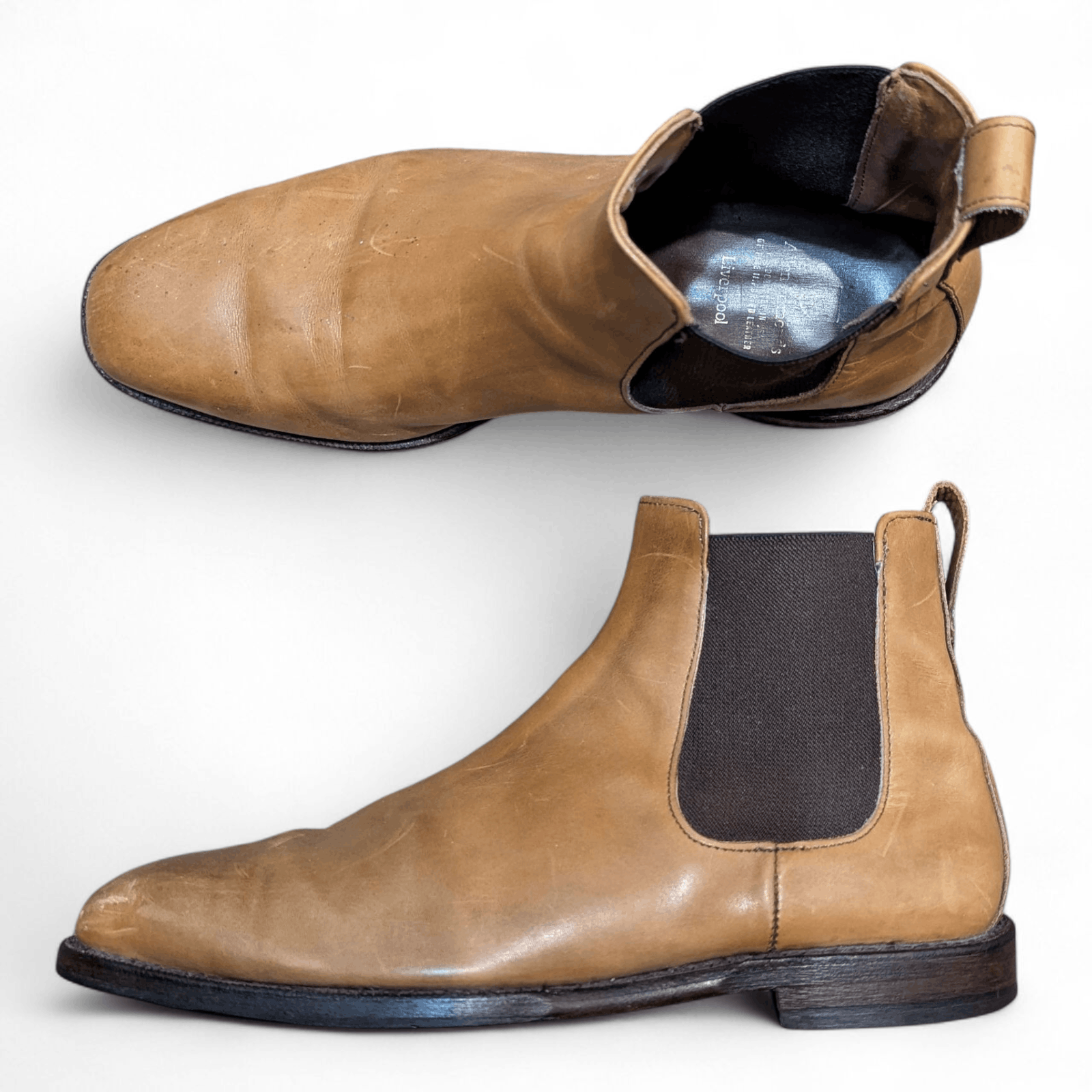 Allen Edmonds Allen Edmonds Liverpool Chelsea Boots 7523 Walnut Tan Size US 10.5 / EU 43-44 - 2 Thumbnail