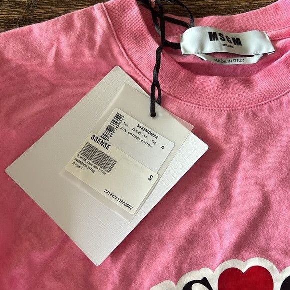MSGM MSGM ITALY cotton Pink Balloon Sleeves T-Shirt SSENSE small Size S / US 4 / IT 40 - 6 Thumbnail