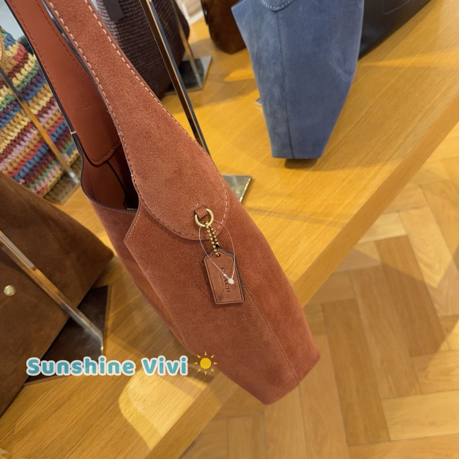 Coach NWT CCOACH CW637 Brooklyn Shoulder Bag 28 Suede Brass/Clay Size ONE SIZE - 2 Thumbnail