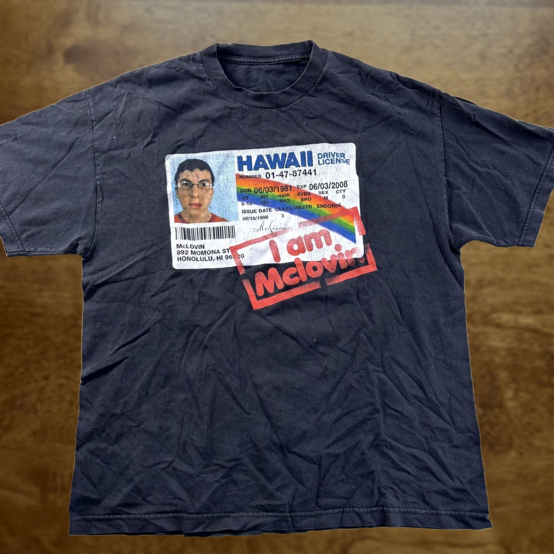 Vintage Superbad McLovin I Am McLovin Shirt Mens Large Black Hawaii ID Graphic Tee Size US L / EU 52-54 / 3 - 1 Thumbnail