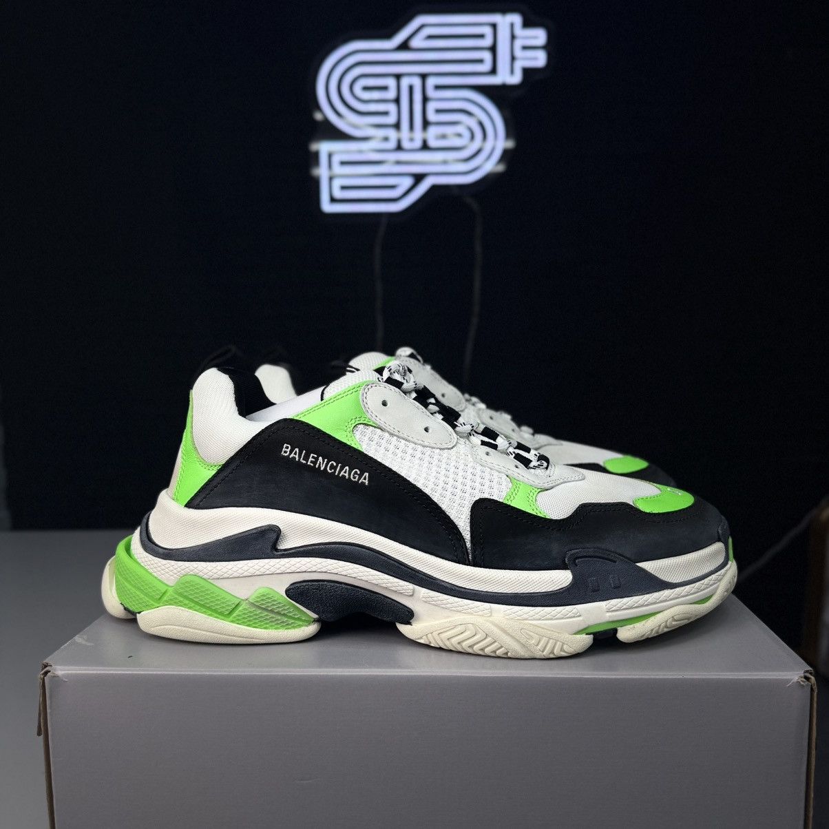 Balenciaga Balenciaga Triple-S Black/White/Green Size US 14 / EU 47 - 2 Thumbnail