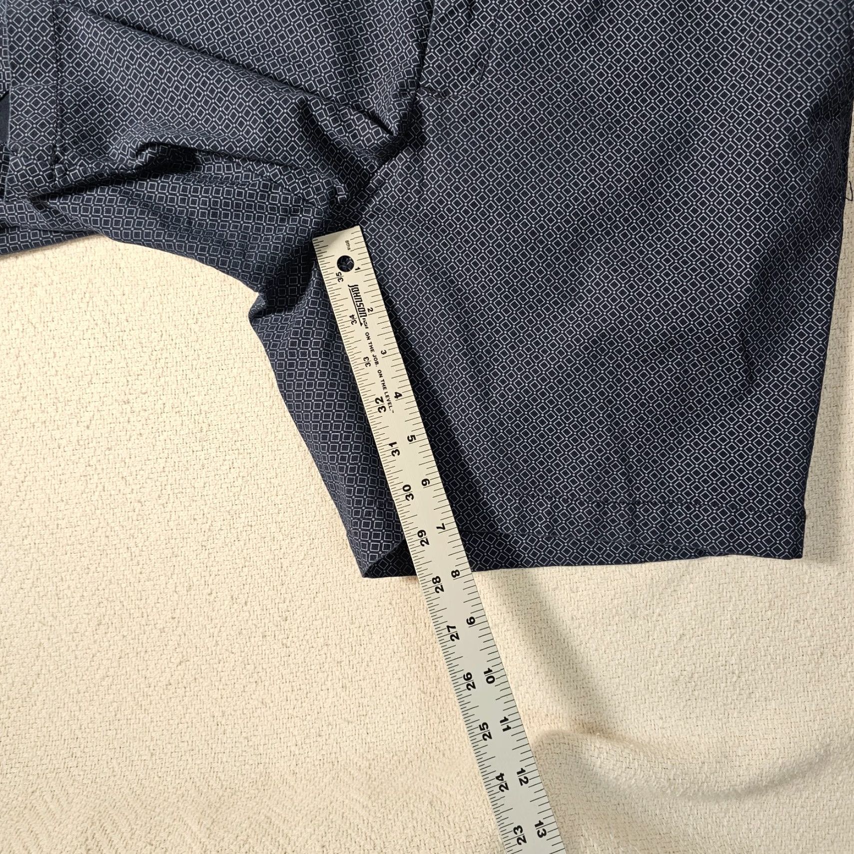 Ben Sherman BEN SHERMAN Stretch Fit Chino Shorts Geometric Blue 34 Mens Size US 34 / EU 50 - 6 Thumbnail