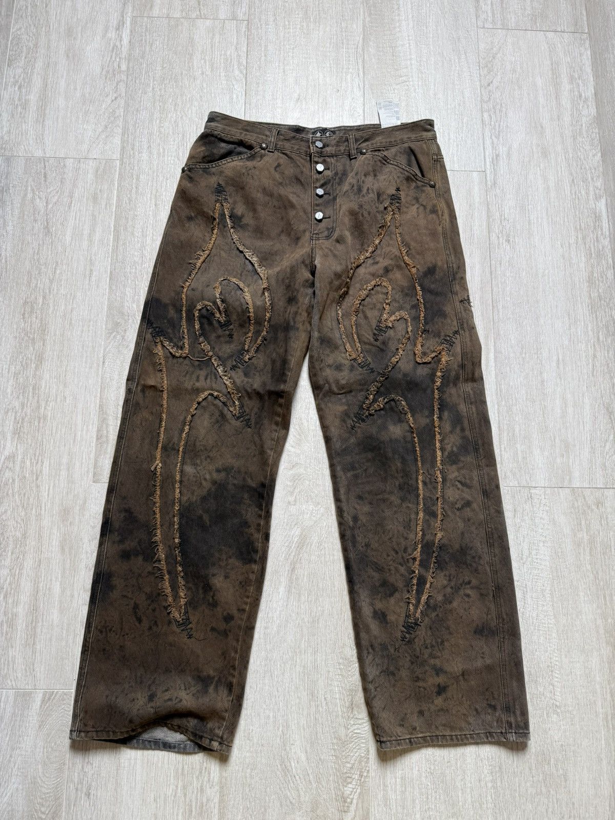Thug Club Thug Club Brown Laser Cut Jeans Size US 36 / EU 52 - 1 Thumbnail