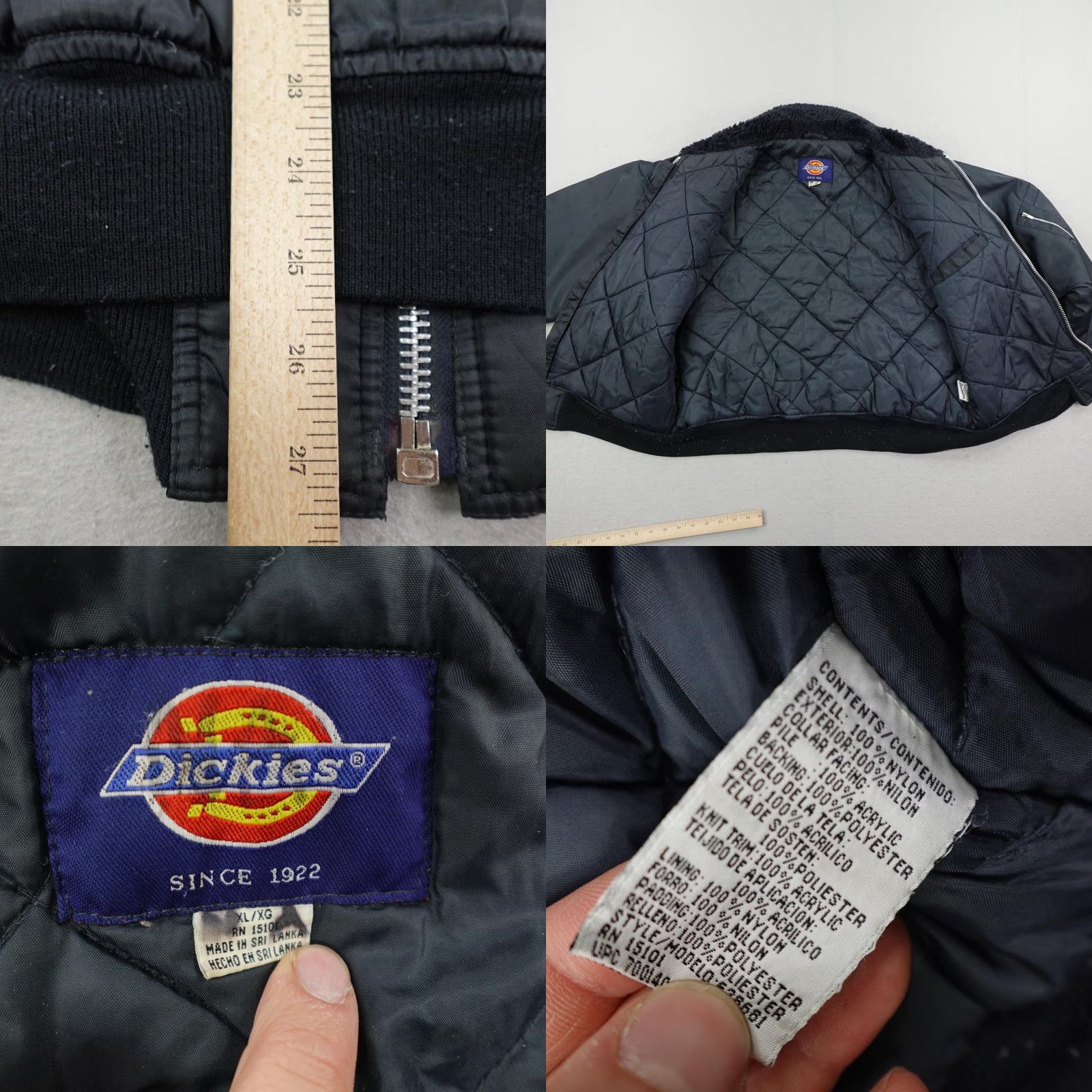 Dickies Vintage Dickies Jacket Mens XL Dark Blue Quilted Lined Faux Fur Collar Coat Size US XL / EU 56 / 4 - 8 Thumbnail