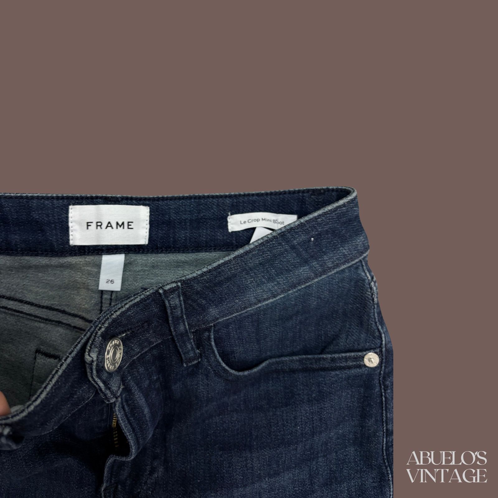 Frame FRAME Le Crop Mini Boot Jeans | Dark Wash Minimal Size 26" / US 2 / IT 38 - 2 Thumbnail