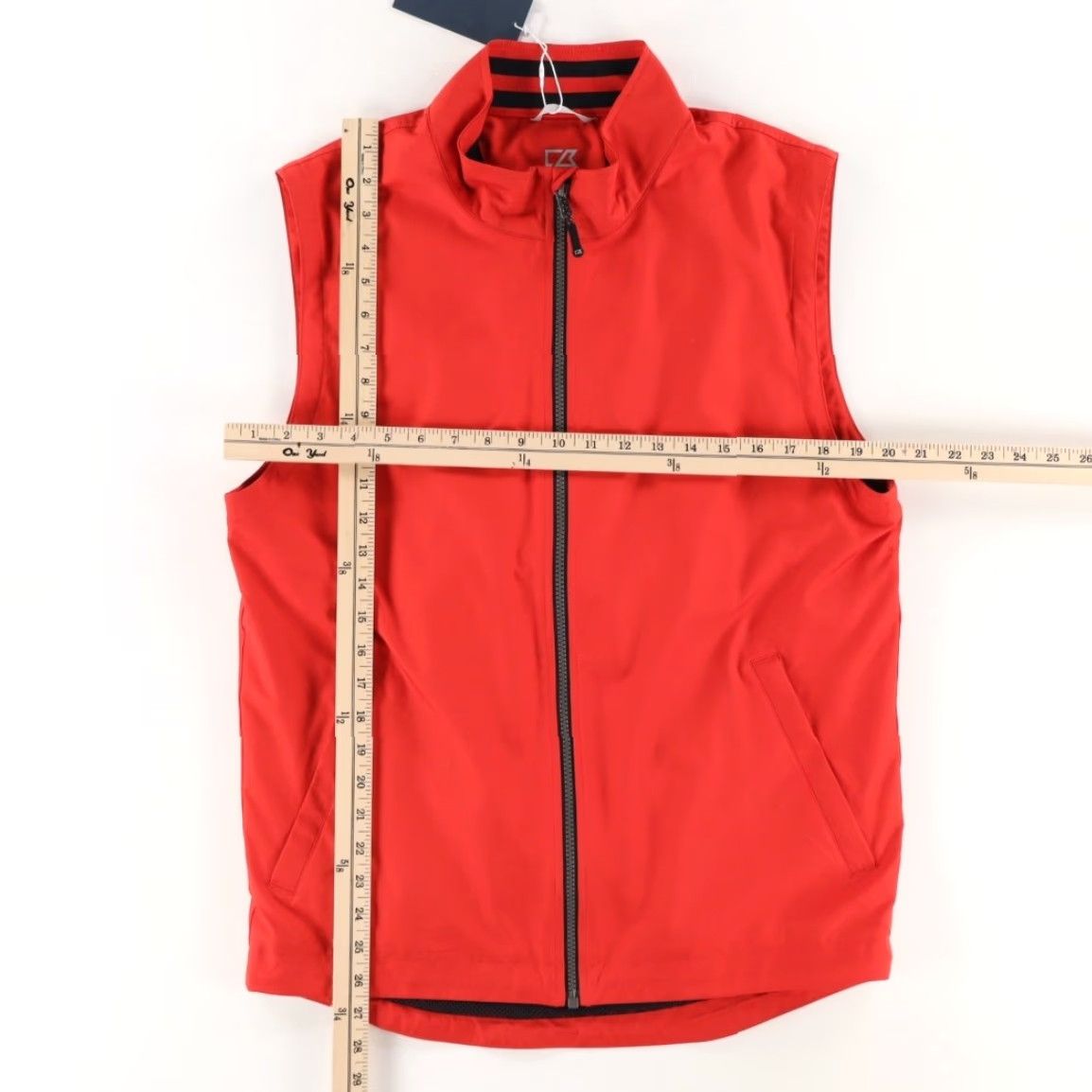 Cutter & Buck Cutter & Buck Weathertech Golf Vest Jacket Red Men's S Shirt Jacket Weathertech Mock Vest, Sleeveless, Polyester, Solid, Relaxed Fit, White? Size US S / EU 44-46 / 1 - 3 Thumbnail