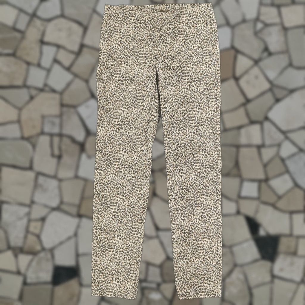 J.McLaughlin J McLaughlin Stretch Leopard High Rise Rayon Woven Pants White Women's 6 Size 28" / US 6 / IT 42 - 1 Thumbnail