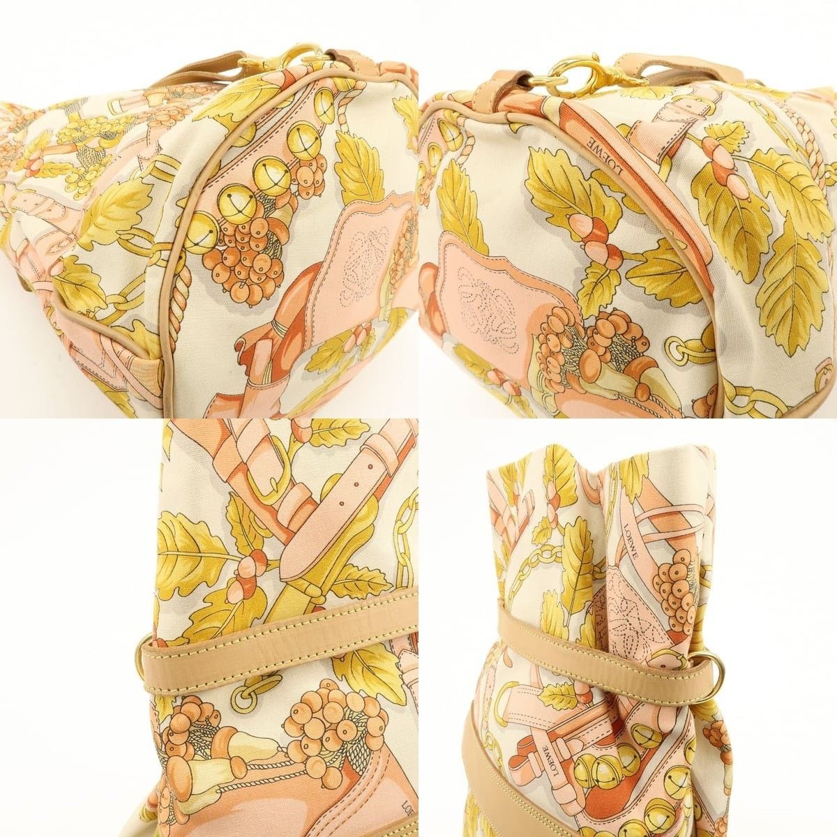 Loewe Loewe Scarf Design Canvas & Leather Shoulder Bag Multicolor Size ONE SIZE - 5 Thumbnail