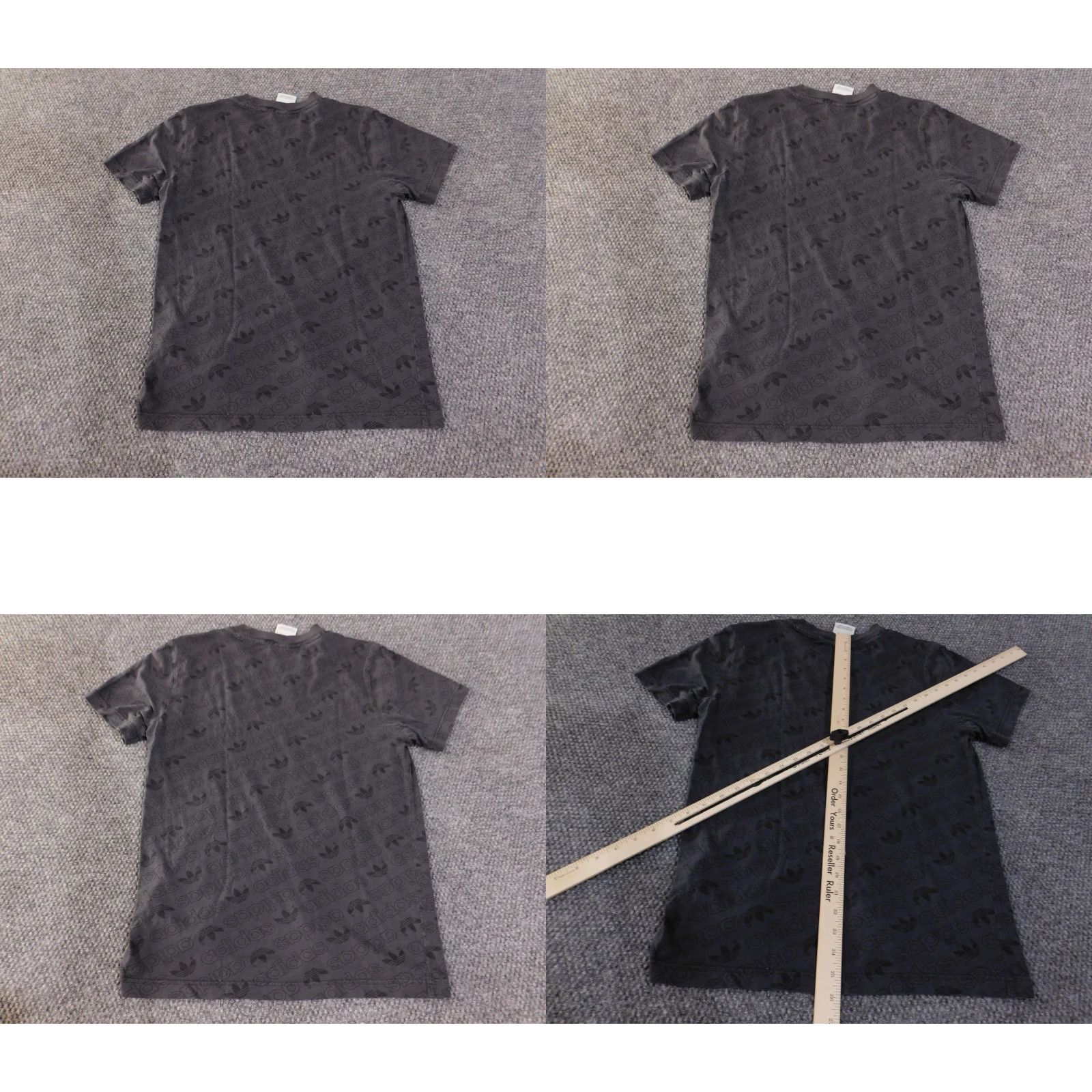 Adidas Adidas Shirt Mens Medium Black Gray Trefoil Allover Monogram Originals Tee Logo Size US M / EU 48-50 / 2 - 8 Thumbnail
