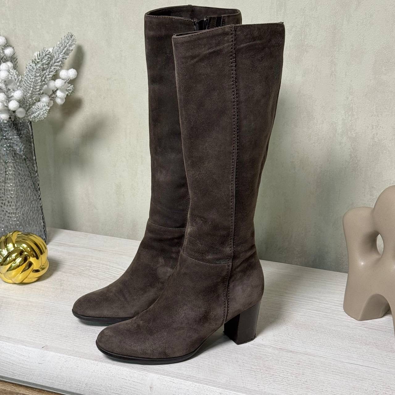 20471120 Lamica brown suede boots, size 36, 6 cm heel Size US 6 / IT 36 - 5 Thumbnail