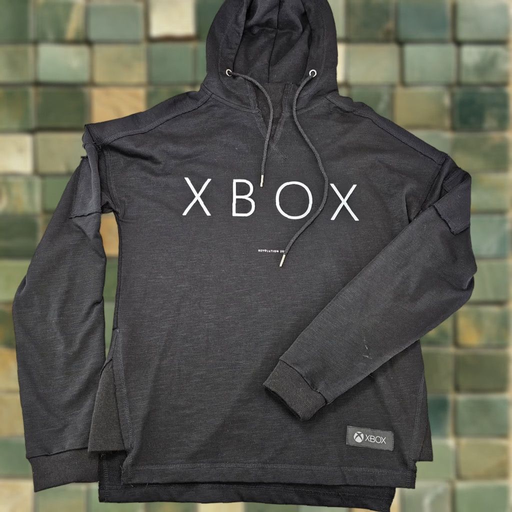 Vintage Xbox Meta Sweater Mens Medium Black Knit Hoodie Heavyweight Cotton Pullover Size US M / EU 48-50 / 2 - 1 Thumbnail