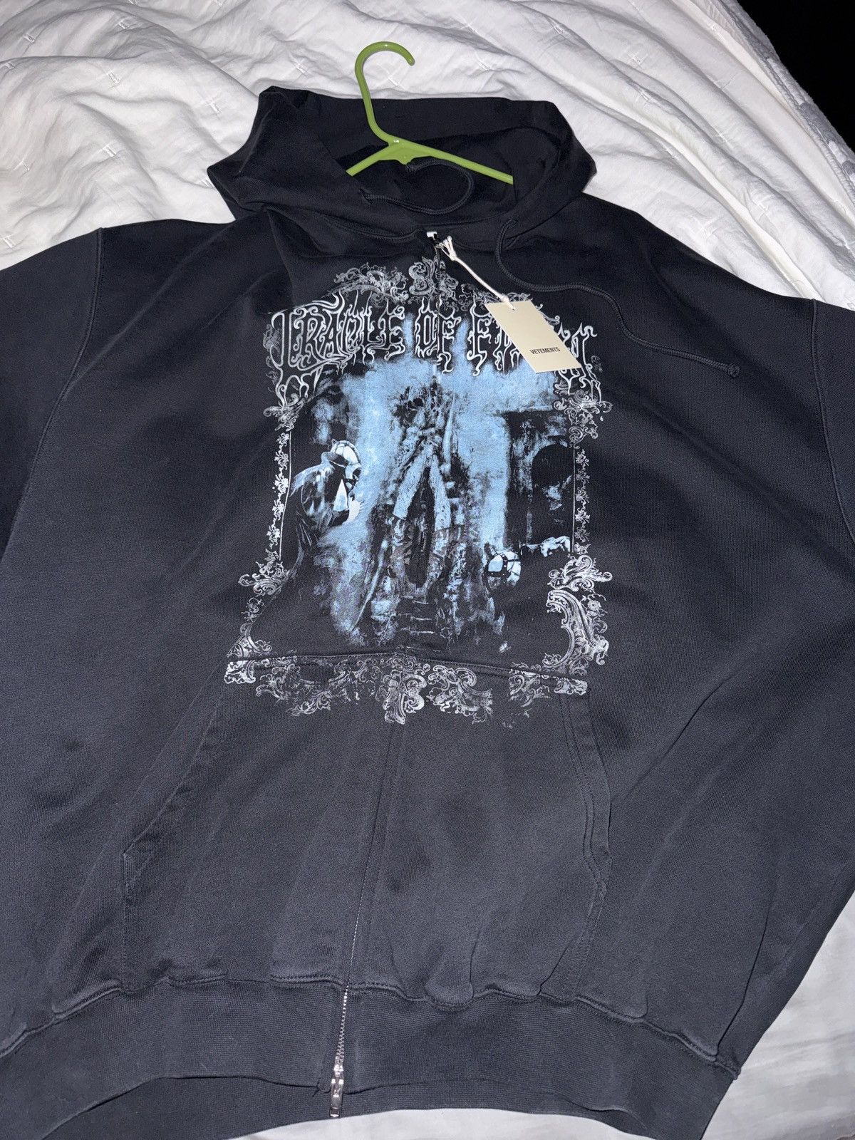 Vetements x CRADLE OF FILTH OVERSIZED ZIP UP HOODIE | Grailed