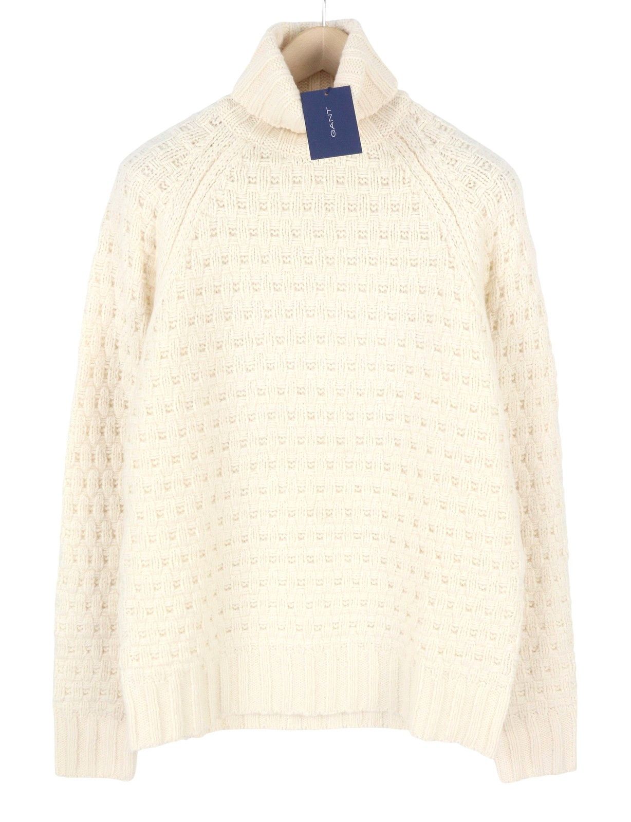 Gant CHUNKY TEXTURE TURTLENECK M Cream Wool Blend Jumper 87247 Size US M / EU 48-50 / 2 - 3 Thumbnail