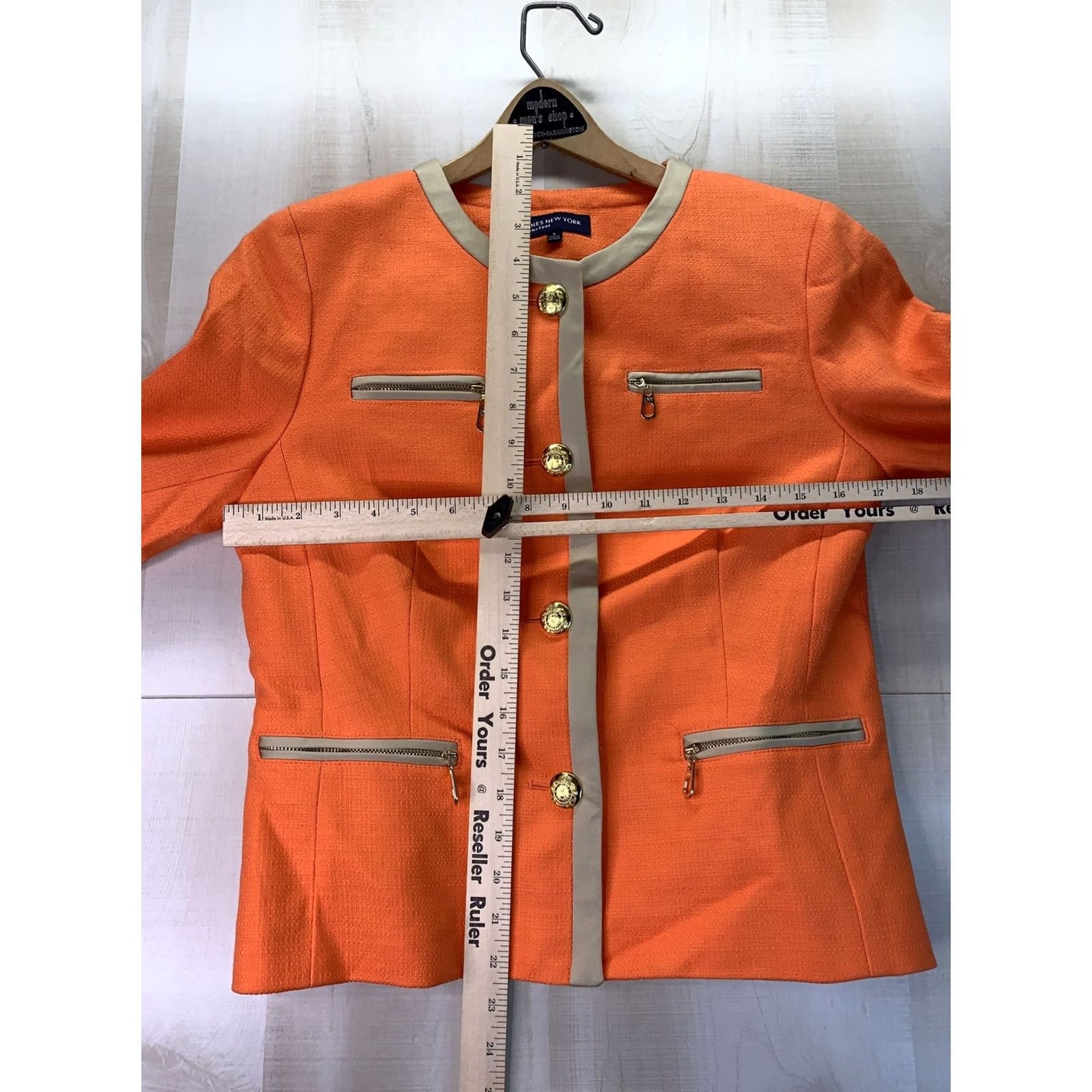 Jones New York Jones New York Blazer Women S 6 Orange Gold Button Career/Office Wear VINTAGE? (remove vintage per data) Size M / US 6-8 / IT 42-44 - 3 Thumbnail