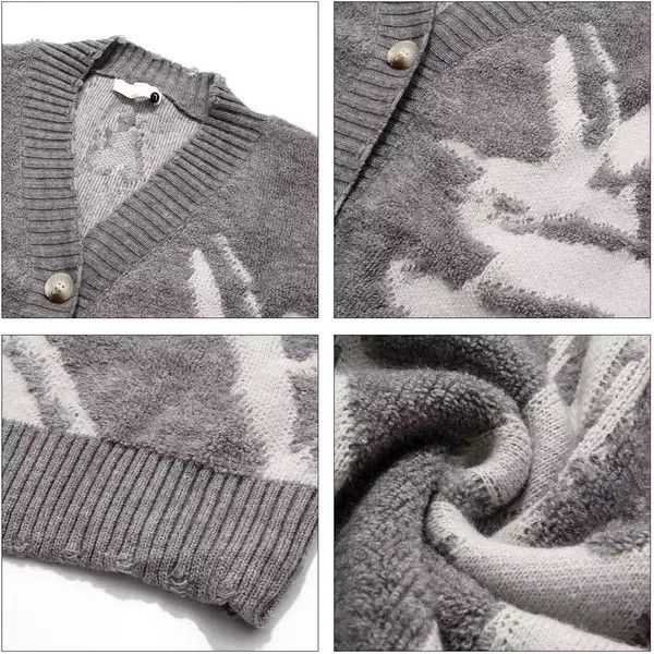 VIBE Streetwear Knitted Oversized Design Cardigan Sweater Size US XL / EU 56 / 4 - 4 Thumbnail