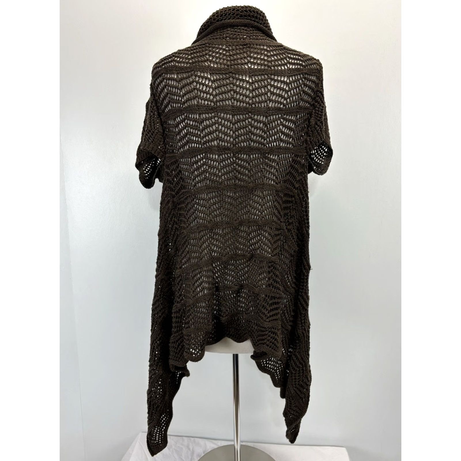 Vintage VINTAGE Jenny Crochet Cardigan Sweater Women’s L Chocolate Brown Pointelle Festival Bohemian 90s Y2K Shirt Womens Clothing Regular Size L Brown Size L / US 10 / IT 46 - 3 Thumbnail