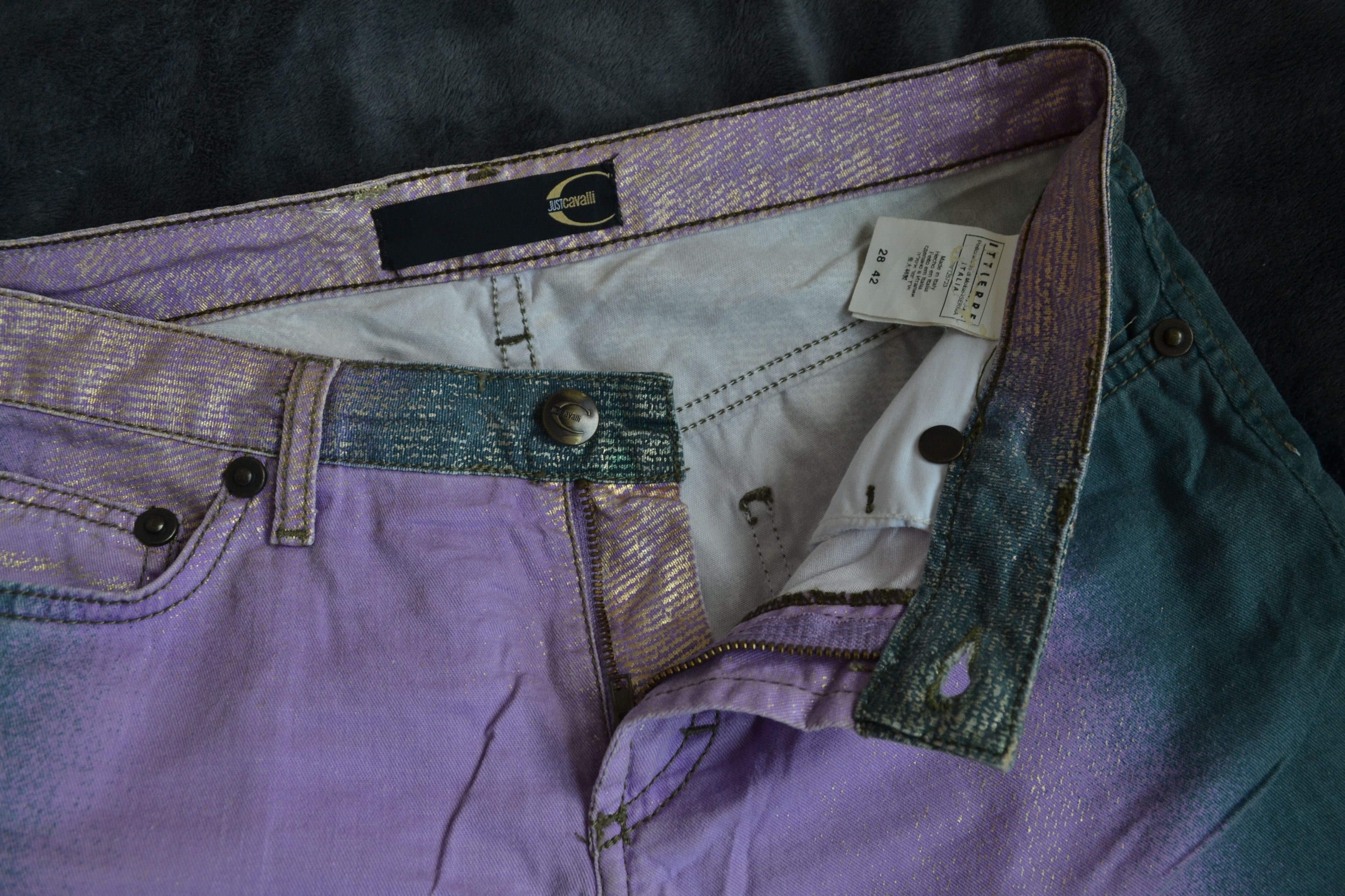 Just Cavalli Roberto Cavalli Jeans Pants Printed y2k Print 90s Purple Size 28" / US 6 / IT 42 - 9 Thumbnail