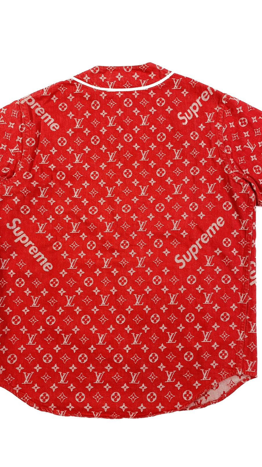 Louis Vuitton × Supreme Louis Vuitton X Supreme XXL Baseball Jersey Denim Monogram Size US XXL / EU 58 / 5 - 2 Thumbnail