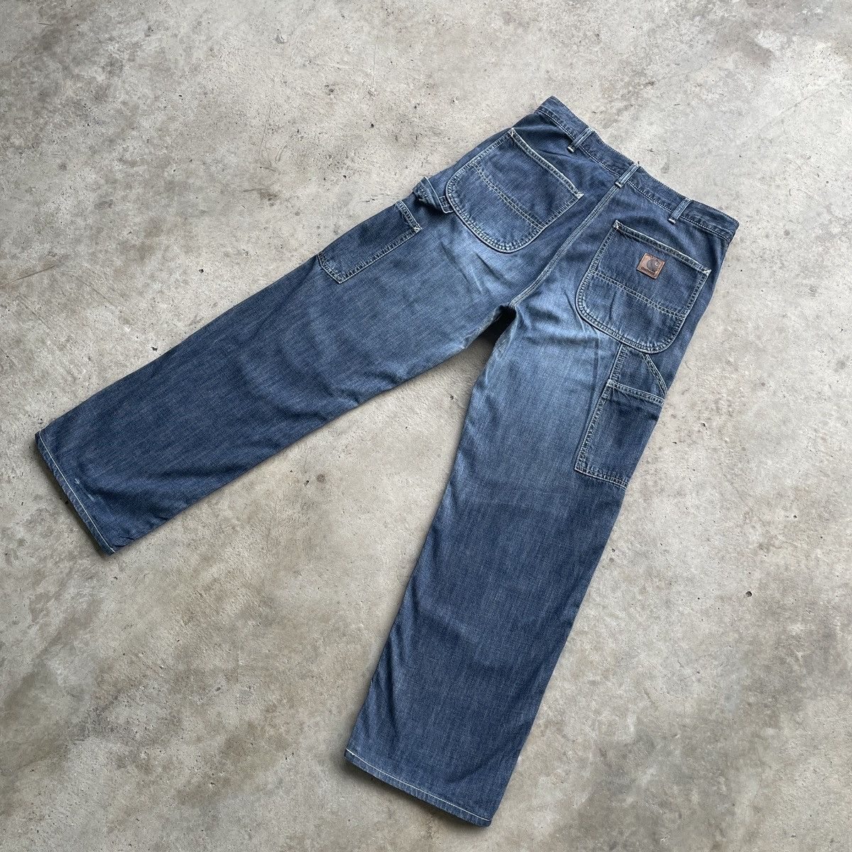 Carhartt × Vintage Carhartt Faded Baggy Worker Denim Jeans Pants W32 Size US 32 / EU 48 - 14 Thumbnail