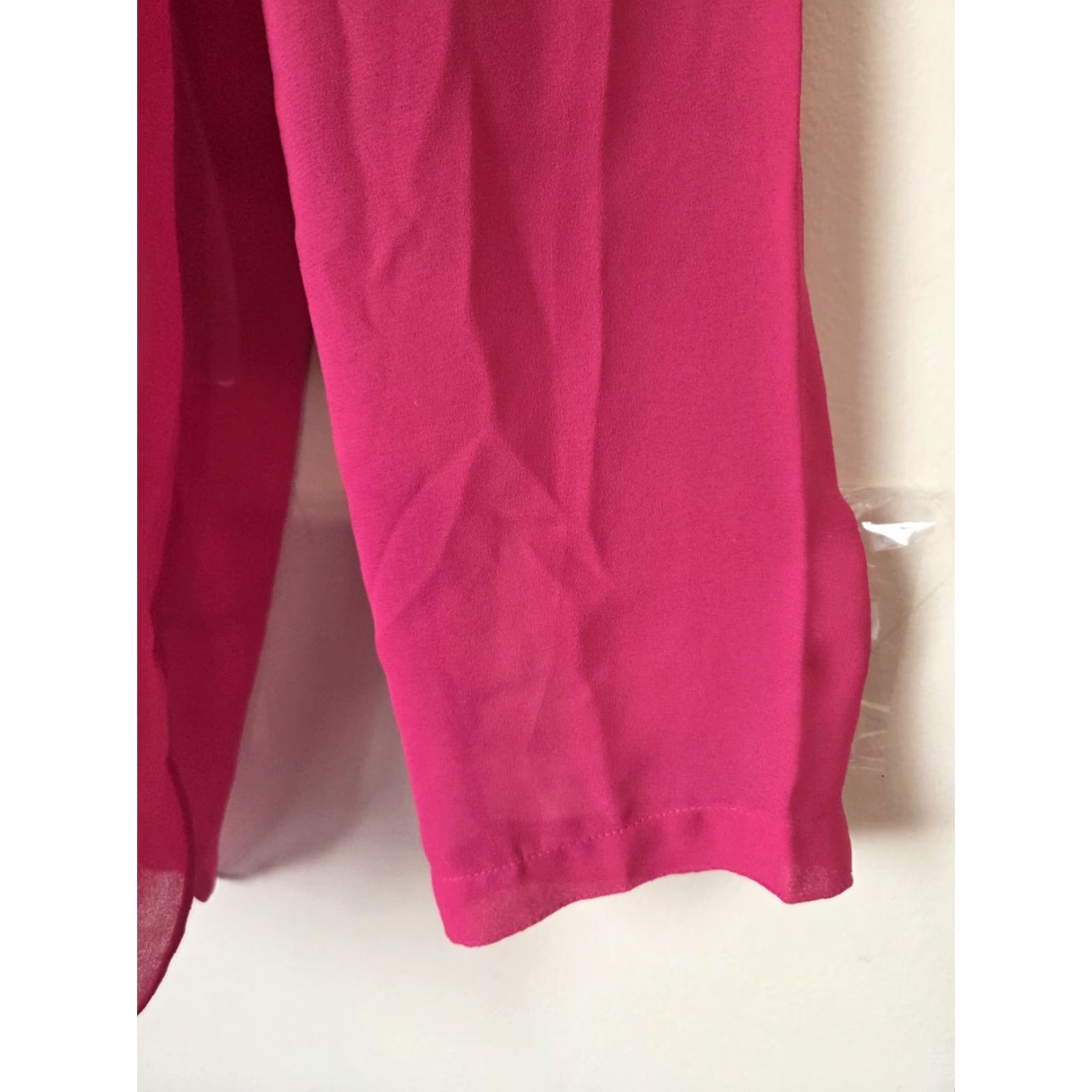 Vintage VINTAGE 80s Steven Barry Hot Pink Lightweight Sheer Button Front Top Shirt Tunic 9/10 Womens Size M / US 6-8 / IT 42-44 - 5 Thumbnail