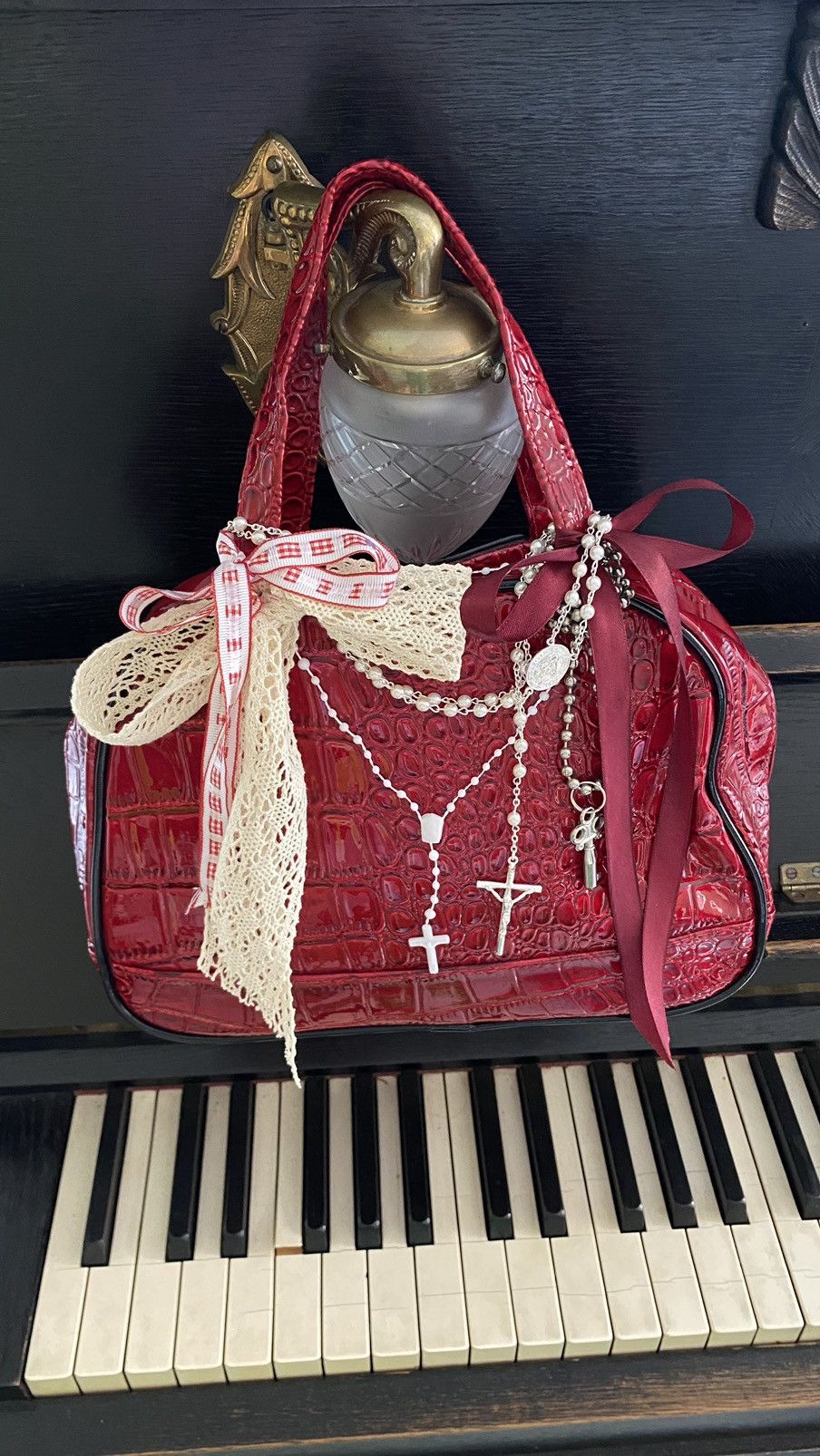 Vintage Vintage red coquette shoulder bag Size ONE SIZE - 8 Thumbnail
