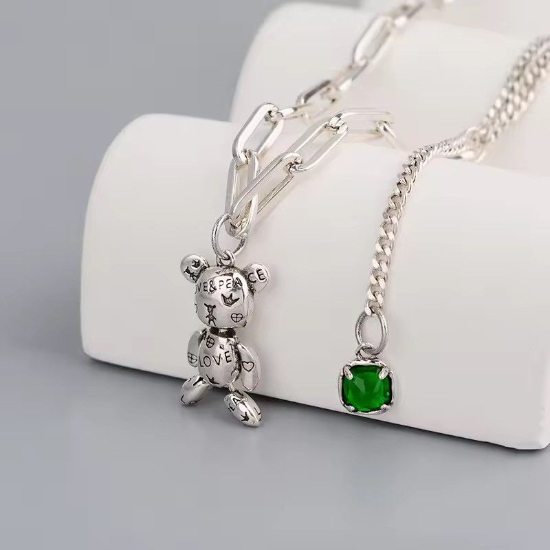 Other Sweet Bear Green Crystal Necklace Size ONE SIZE - 1 Thumbnail