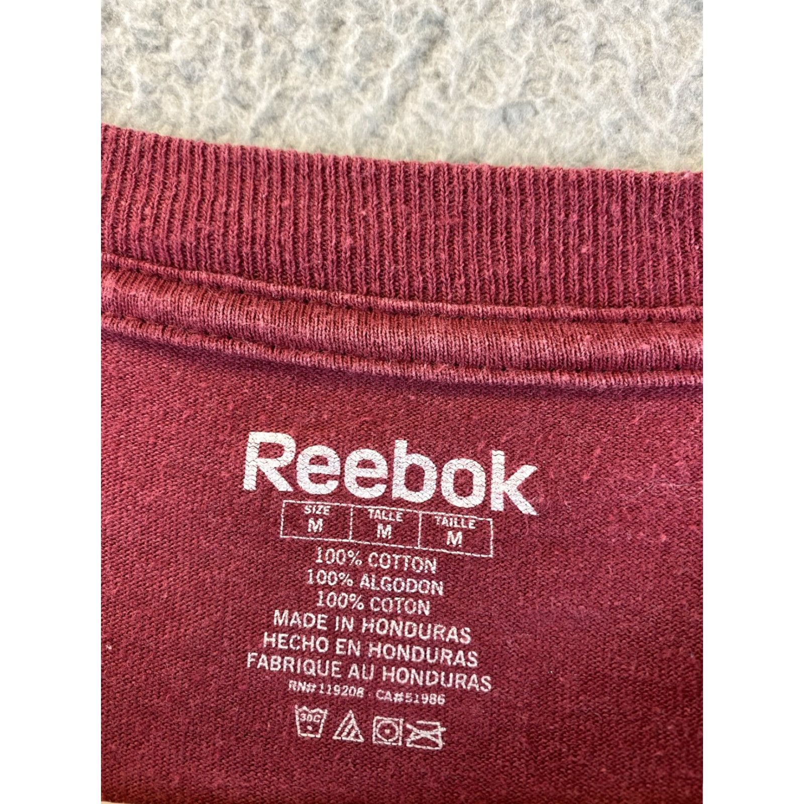 Reebok VINTAGE Reebok Avalanche Men's T-Shirt Long Sleeve Crew Neck Maroon Size M 78-7 Hockey Logo Cotton Polyester Shirt Mens Size US M / EU 48-50 / 2 - 3 Thumbnail