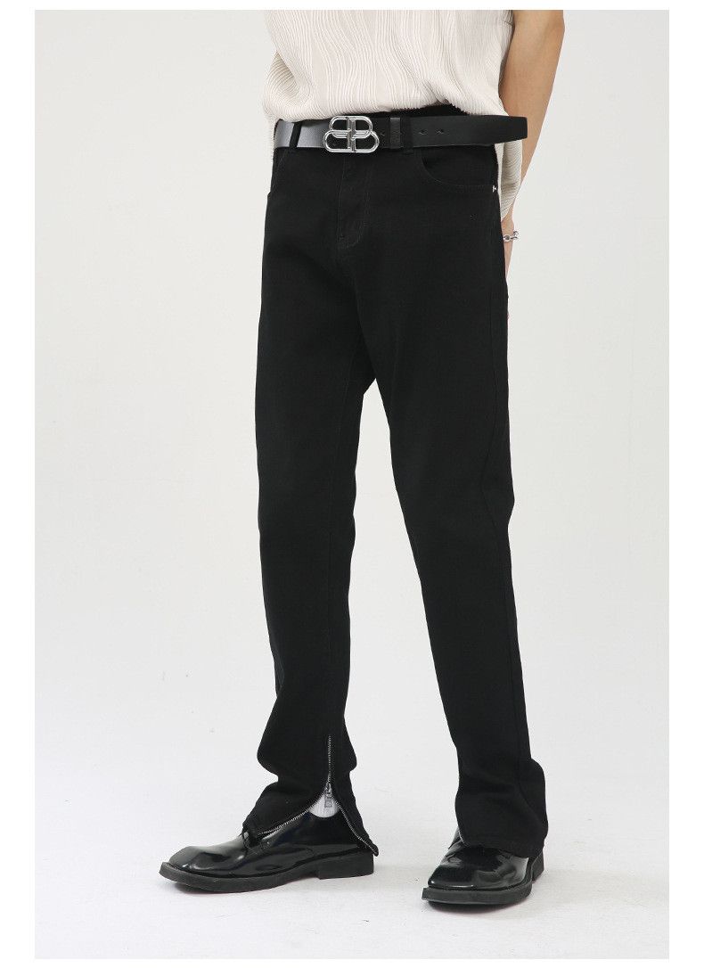 Japanese Brand High street stretch solid color zipper slim jeans y2k Size US 32 / EU 48 - 3 Thumbnail