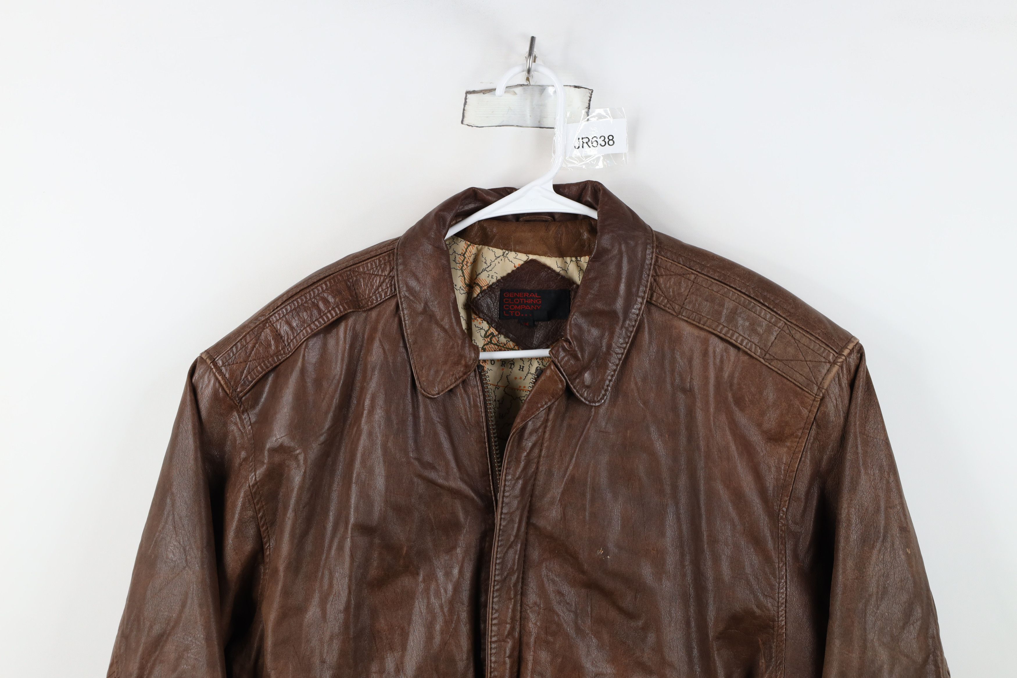 Vintage Vintage 90s Streetwear Leather Flight Bomber Jacket Size US M / EU 48-50 / 2 - 2 Thumbnail