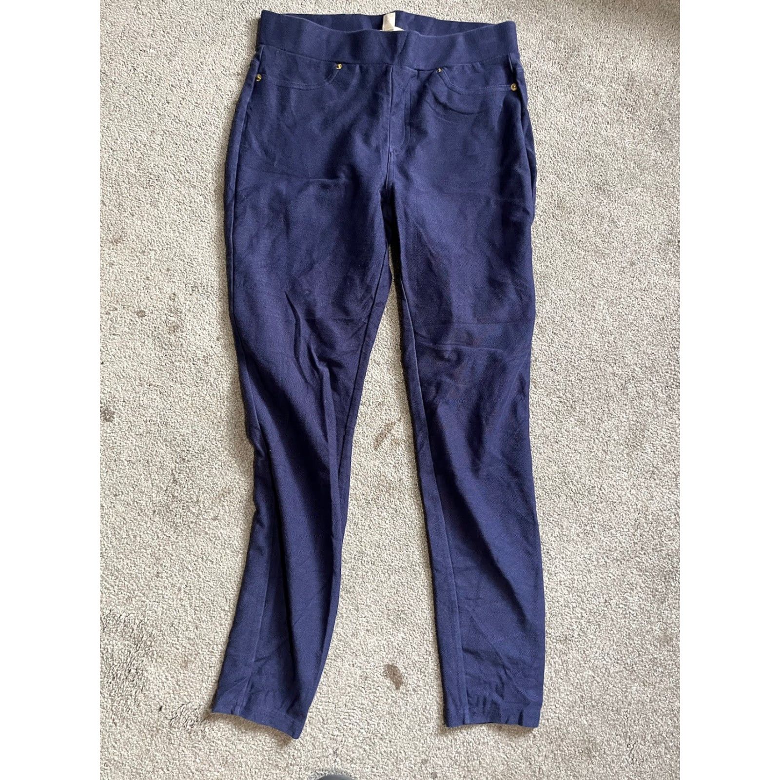 Michael Kors MICHAEL KORS Super Skinny Blue Pull-On Ankle Leggings Pants Women's Size M Size 32" / US 10 / IT 46 - 2 Thumbnail