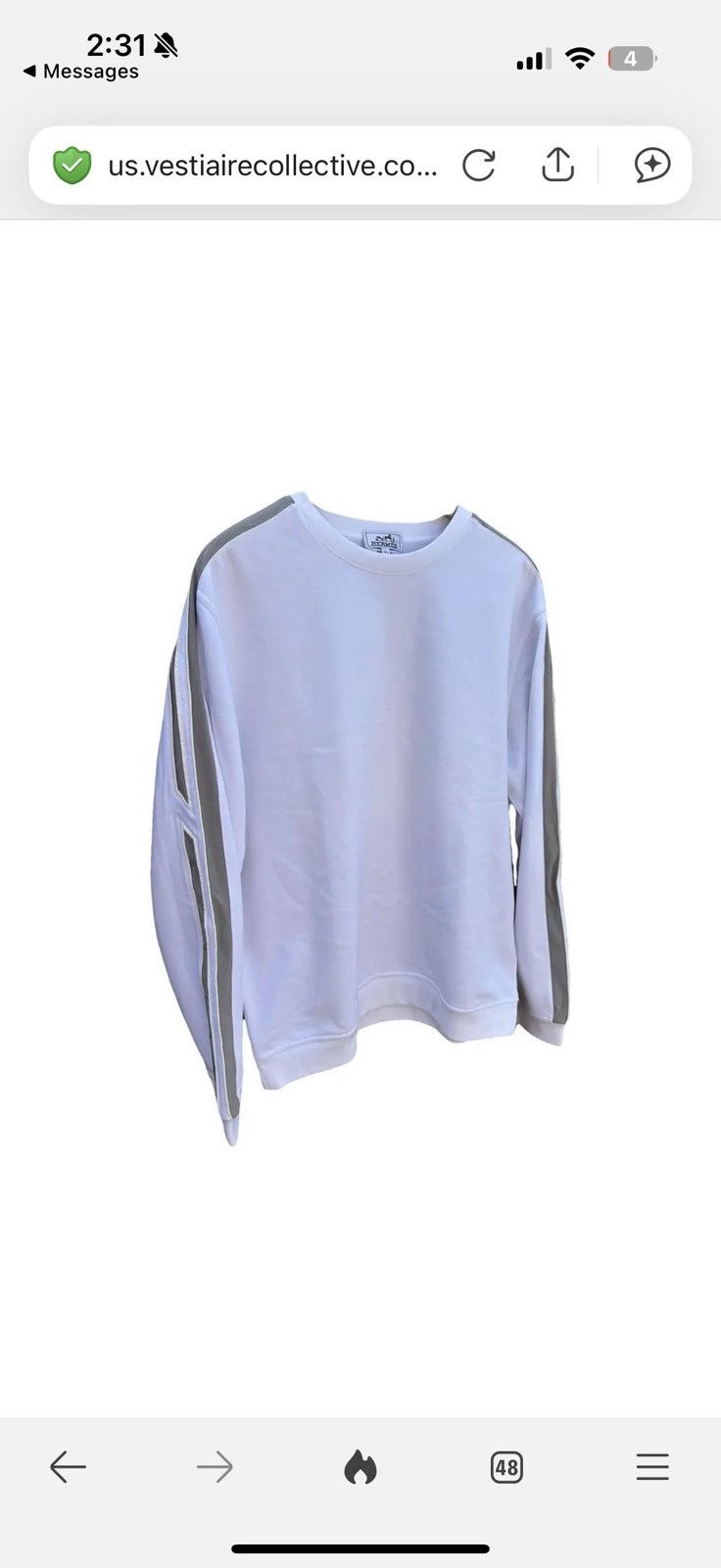 Hermes Hermes WHITE/GREY mens Run H crewneck sweatshirt Size US XL / EU 56 / 4 - 1 Thumbnail