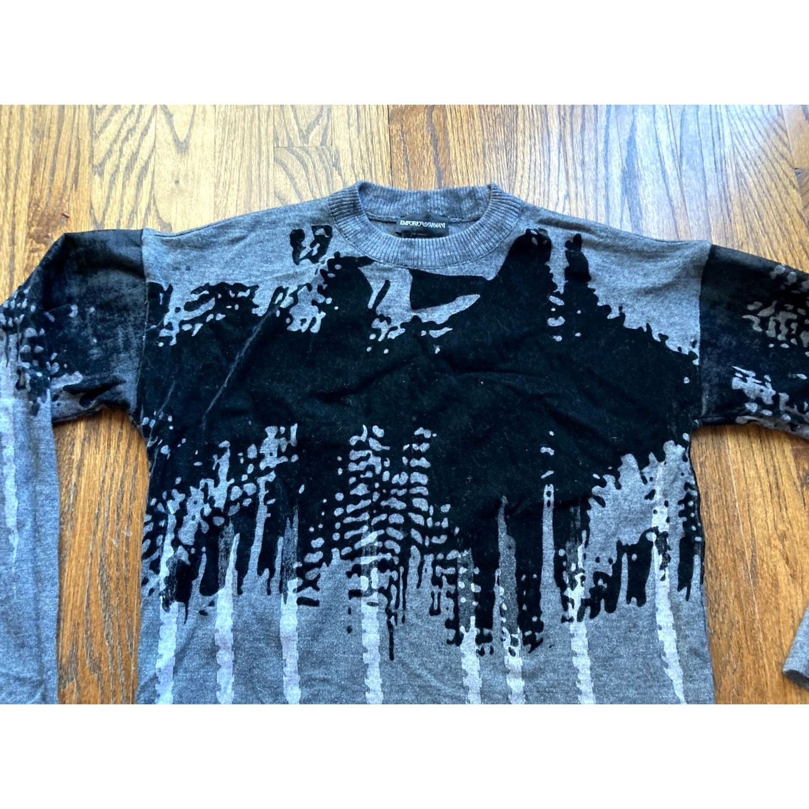 Emporio Armani Emporio Armani Sweater Mens Size 48 M Wool Blend Abstract Skyscrapers Gray Pullover Knit Wool Acrylic Mens Size US M / EU 48-50 / 2 - 2 Thumbnail