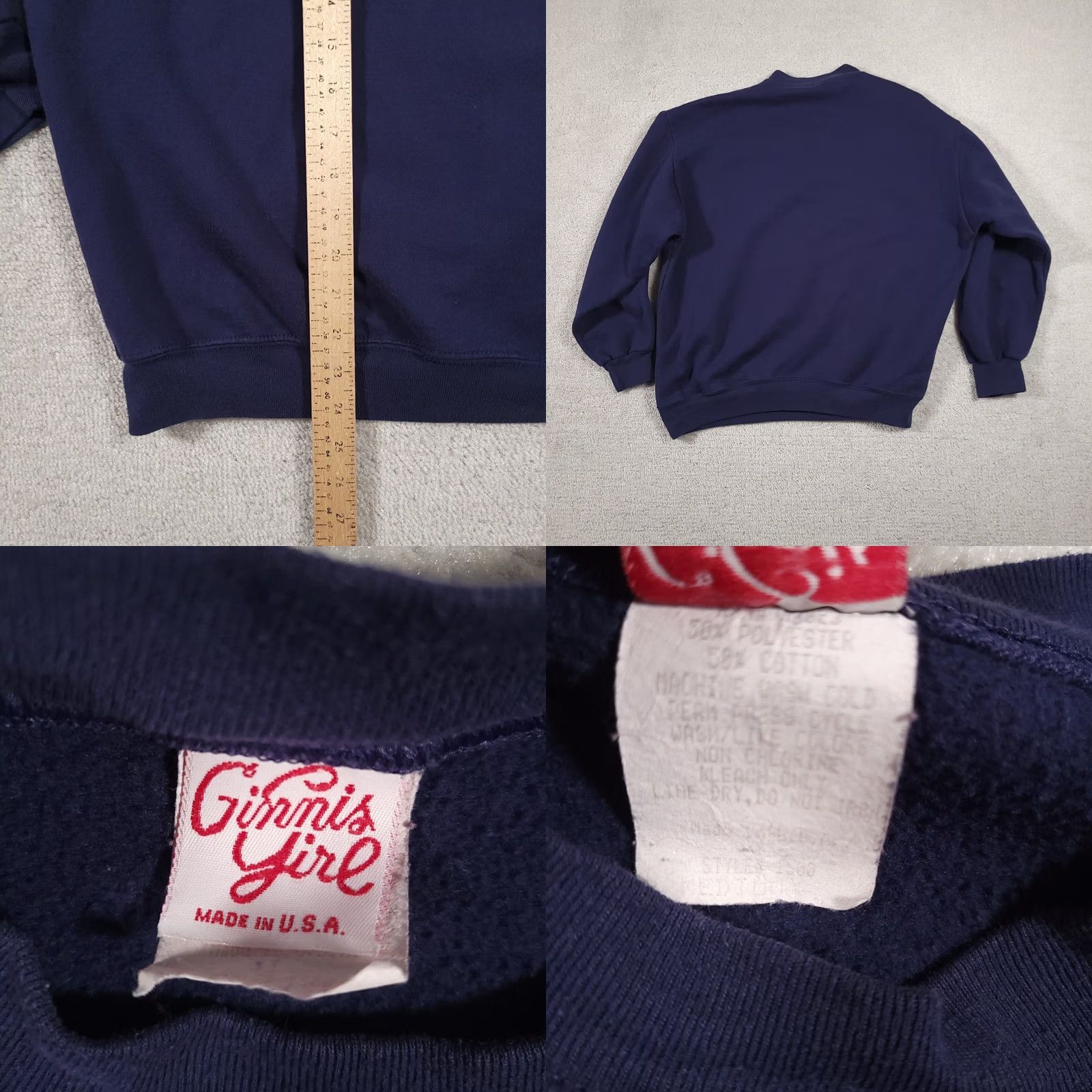 Vintage Vtg Ginnis Girls Sweatshirt Women's M Blue Hearts Studded Grandma USA Made Hoodie? Size M / US 6-8 / IT 42-44 - 8 Thumbnail